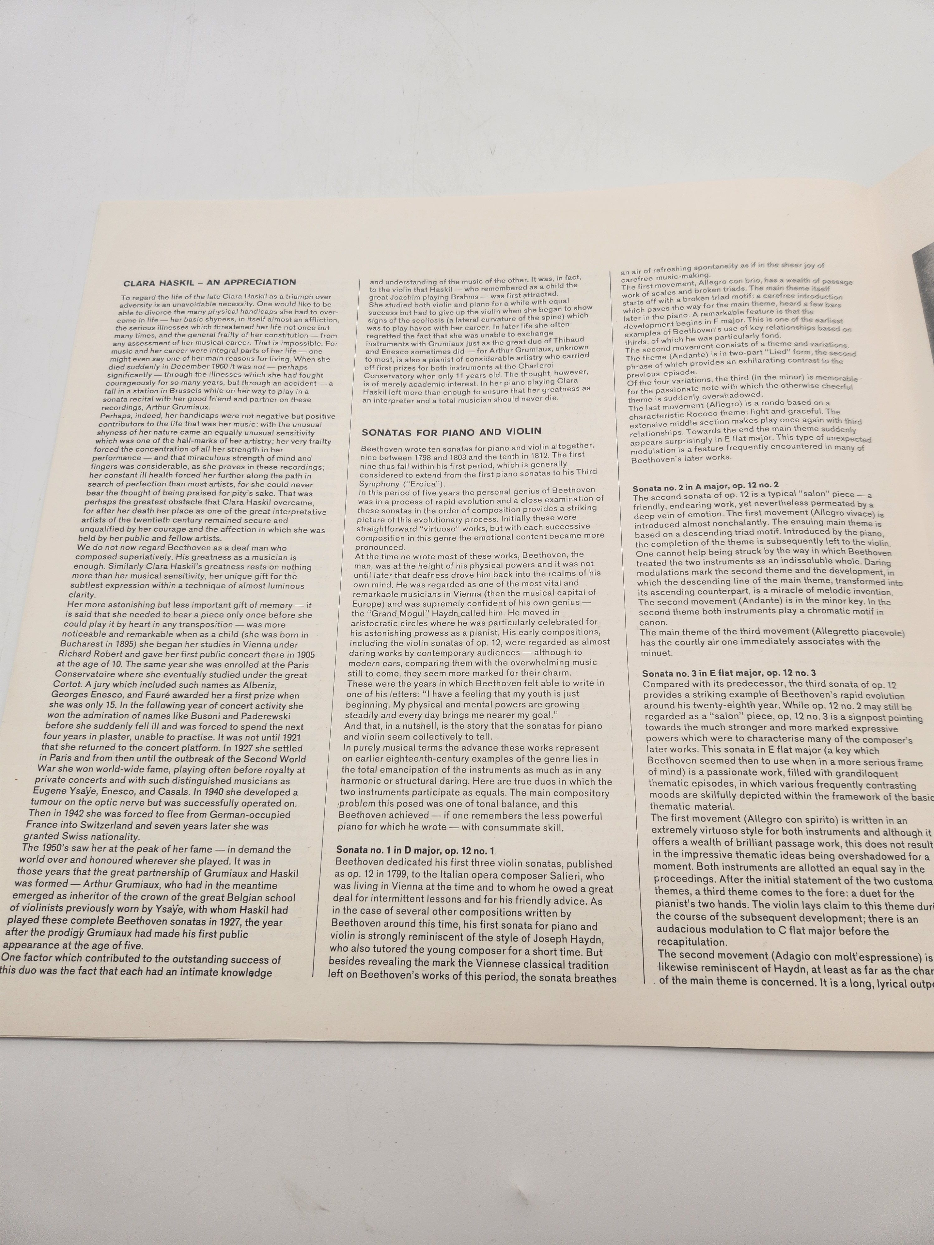 4 Vinyles 33 Tours - Sämtliche Sonaten für Klavier und Violine, composé par Ludwig van Beethoven Très bon état - Vue 14 - 