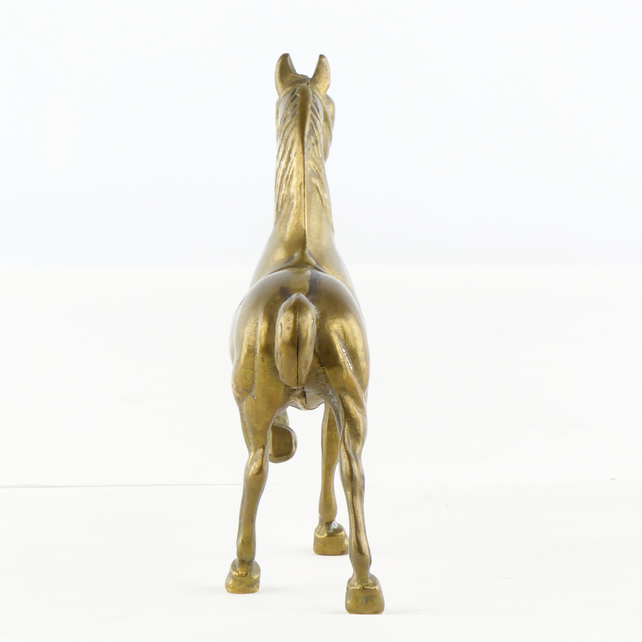 Statuette cheval doré en laiton Bon état - Vue 5 - 