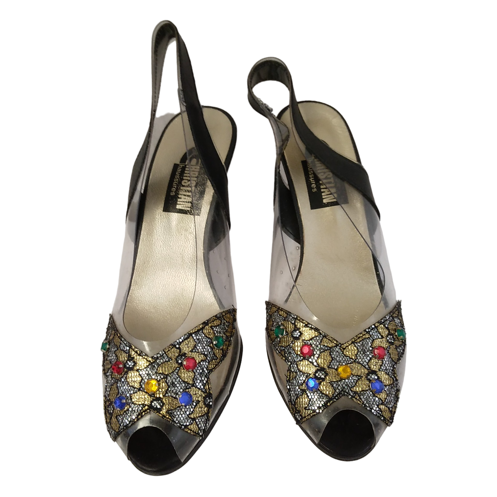 Acheter Chaussures à talon mica blanc et motifs strass et dentelle, Christian chaussures - 37 1/2 Très bon état - 10,00 € Chaussures à talon mica blanc et motifs strass et dentelle, Christian chaussures - 37 1/2 Très bon état - reconditionné disponible sur Label Emmaüs