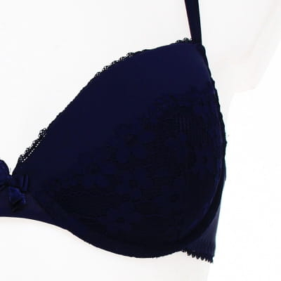 Soutien gorge 95B bleu foncé dentelle avec armatures - Femme - Photo 4