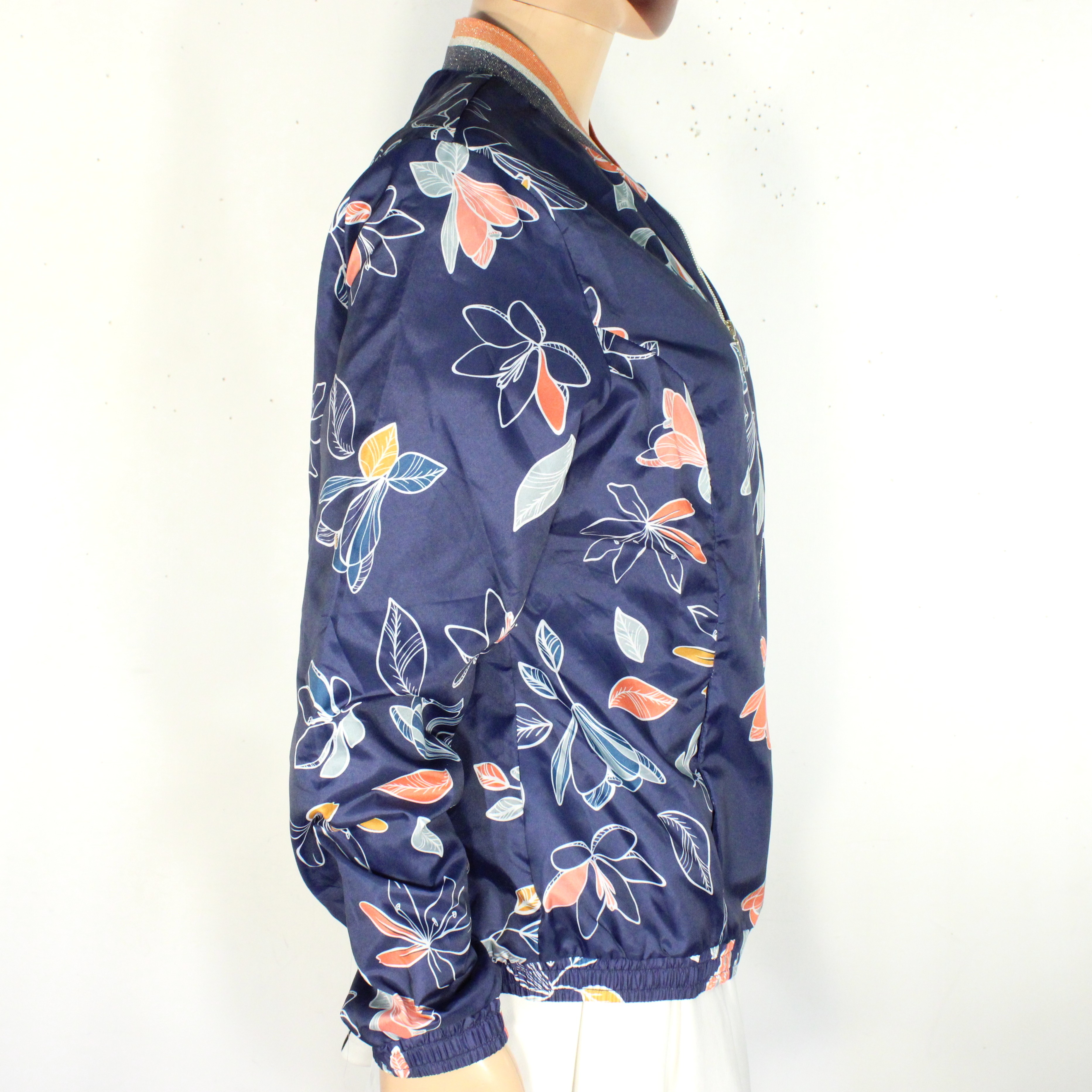 Veste Femme Bleue & Fleurie Orange NATHALIE ANDERSON Taille M - Photo 2