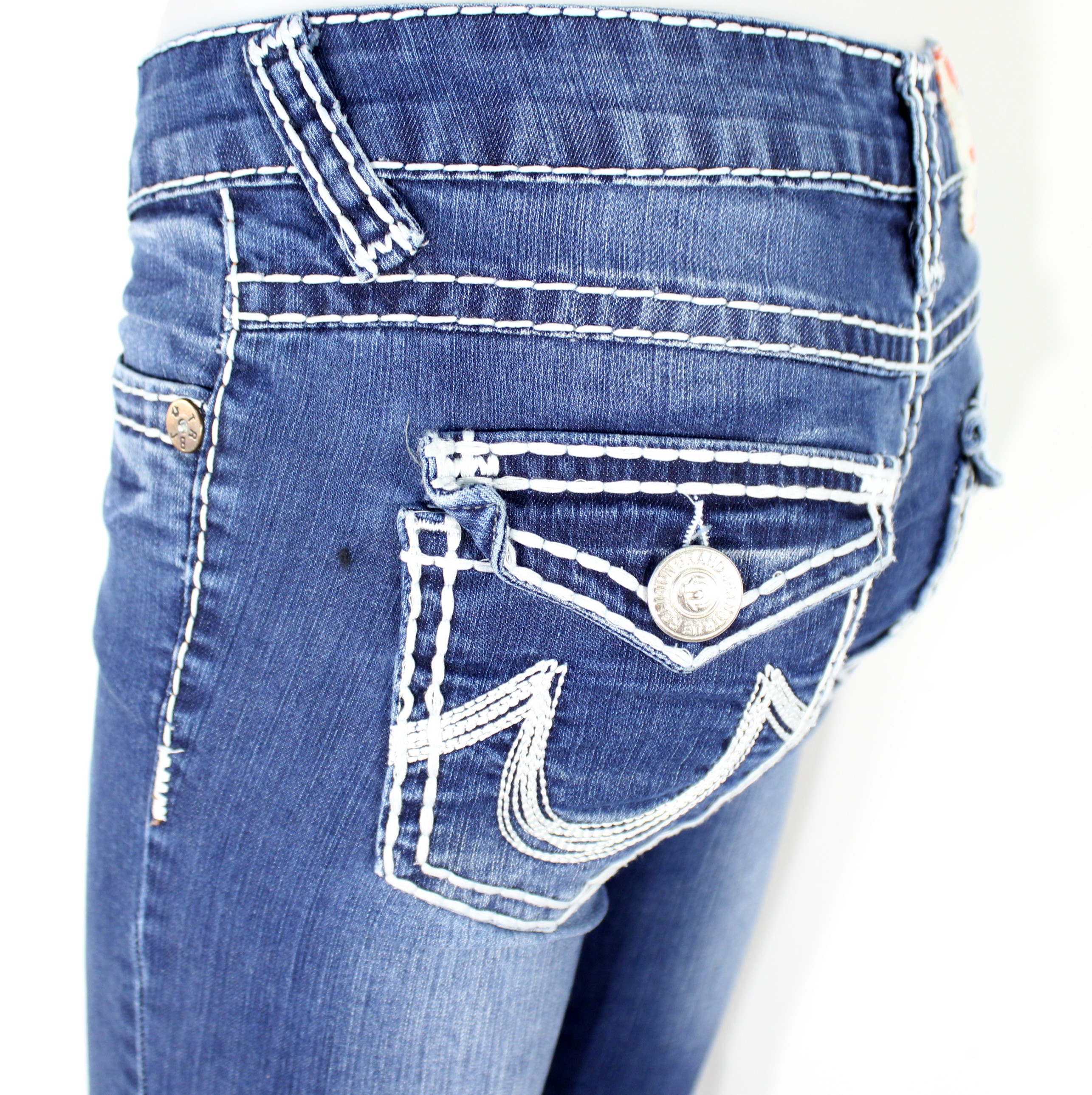Voir photo 2 de Jean's Femme Bleu TRUE RELIGION Taille Estimée 36 Jean's Femme Bleu TRUE RELIGION Taille Estimée 36 - Vue 2 -