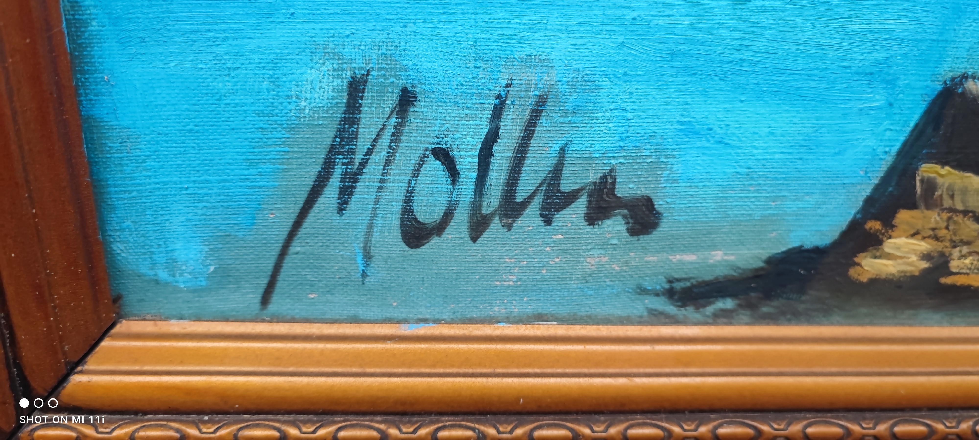 Voir photo 3 de Magnifique peinture à l'huile signée Mollin.. Magnifique peinture à l'huile signée Mollin.. Bon état - Vue 3 -