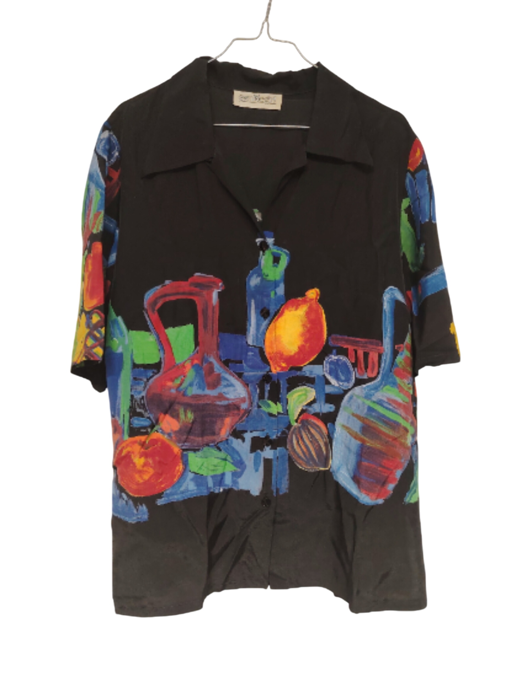 Eva Negri - Chemise noire à motif fruits multicolores - XS / S / L - Photo 0