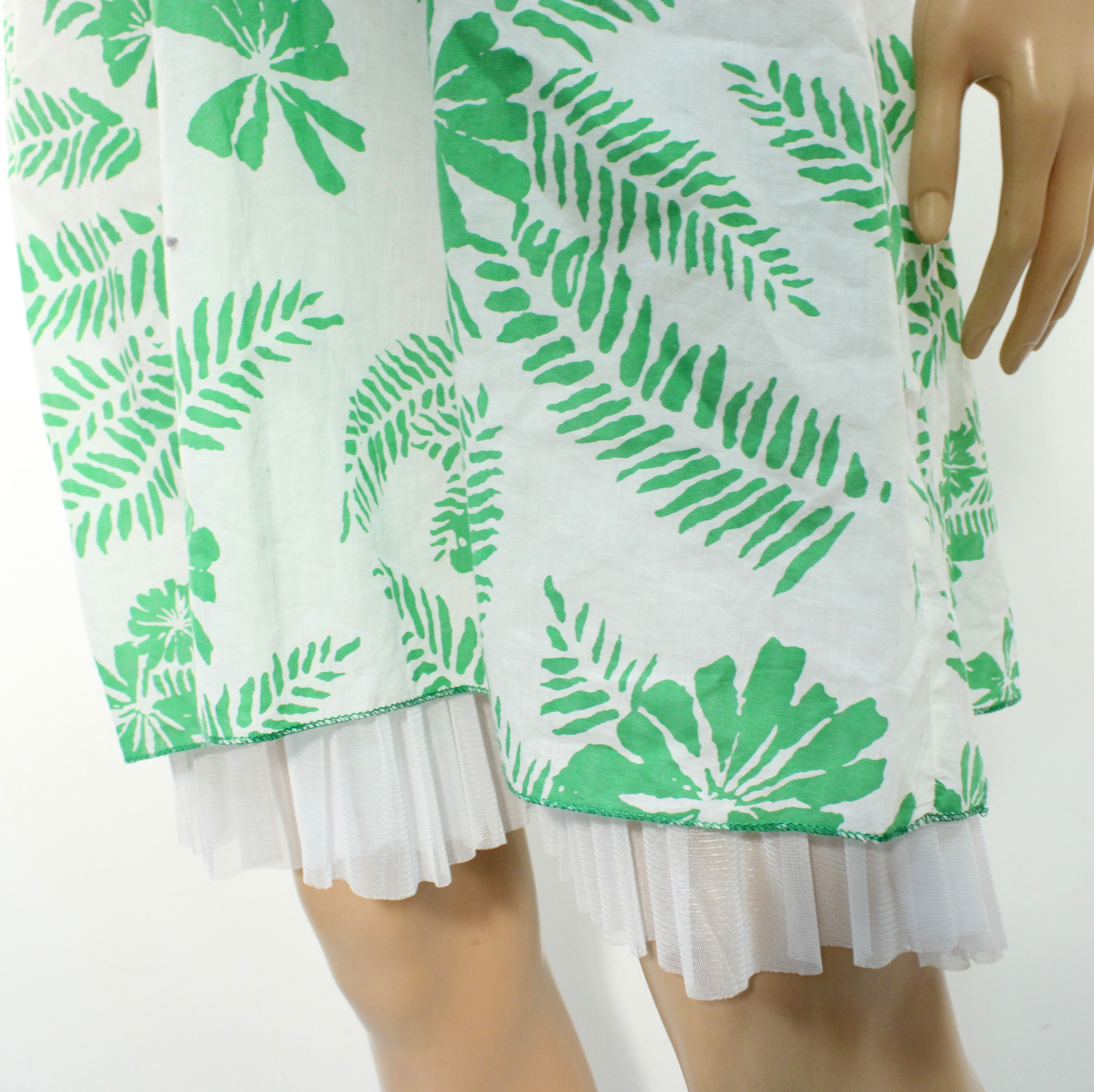 Voir photo 5 de Robe Blanche & Verte Fleurie GRIFFLIN Taille M Robe Blanche & Verte Fleurie GRIFFLIN Taille M - Vue 5 -