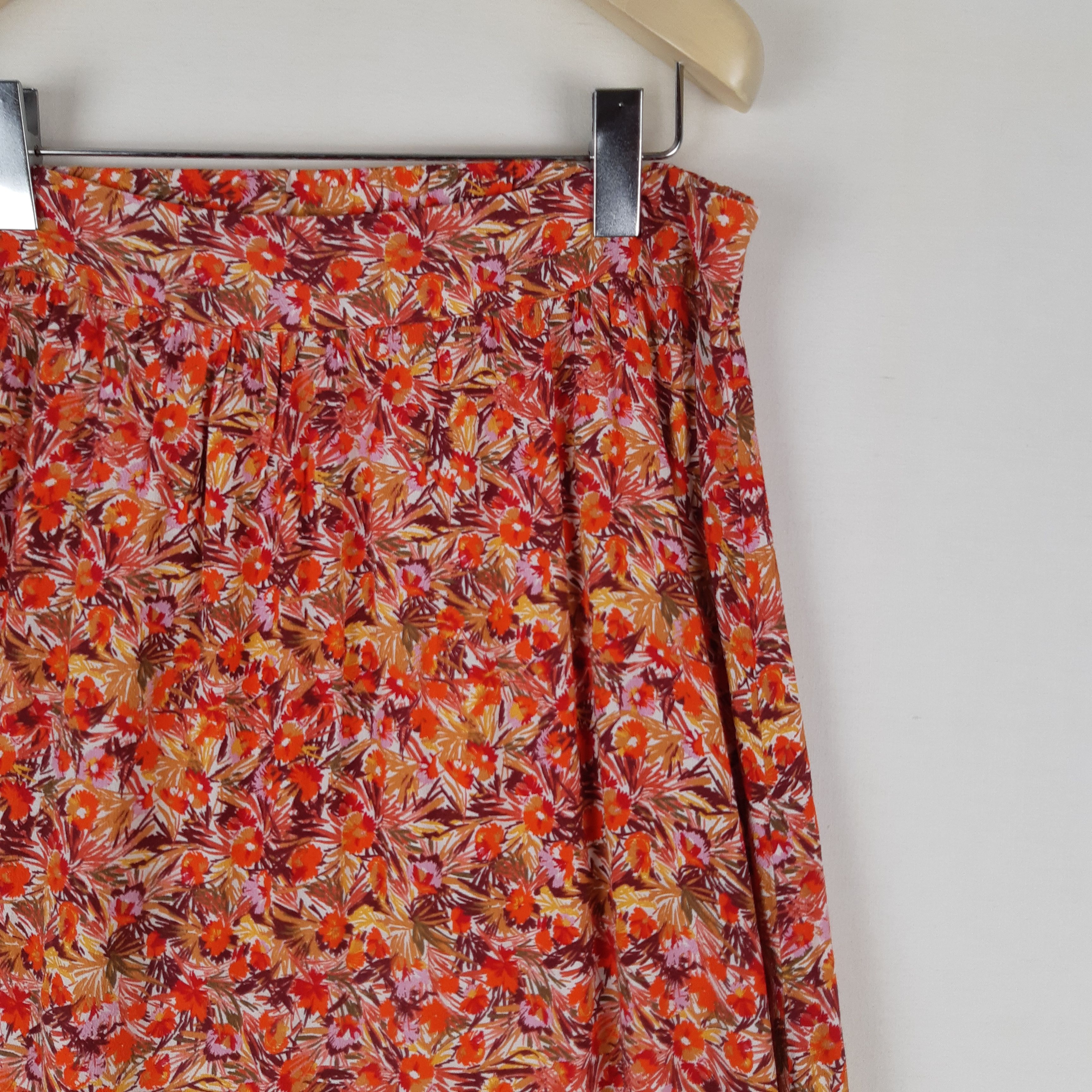 Caroll - Jupe imprimé floral multicolore - Taille 40 mesures 40 cm Longueur= 91 cm  - Vue 2 - 