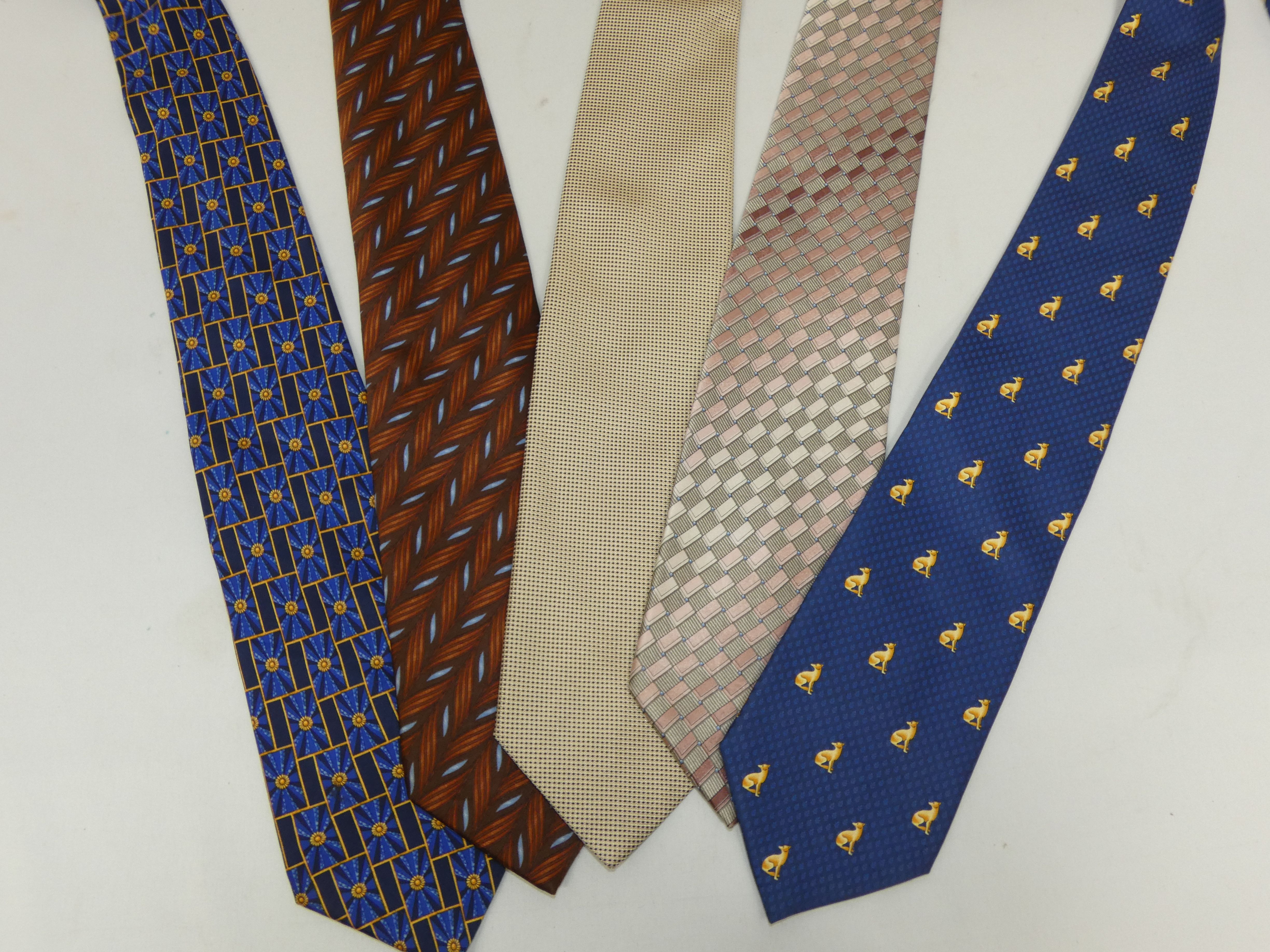 Lot de 5 cravates en soie de marque LANVIN Paris - Photo 1