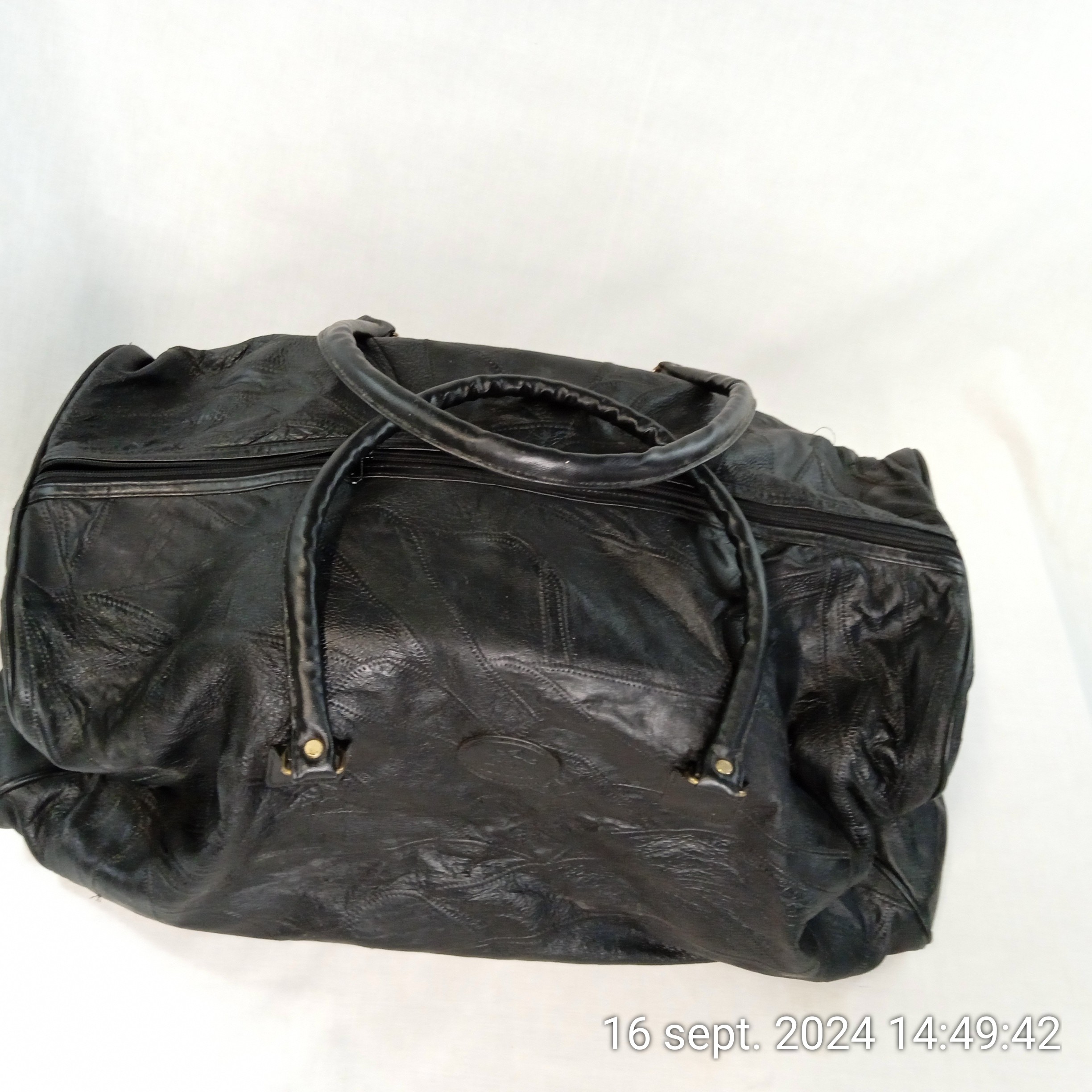 Sac de voyage STELTMAN en cuir noir Bon état - Vue 2 - 