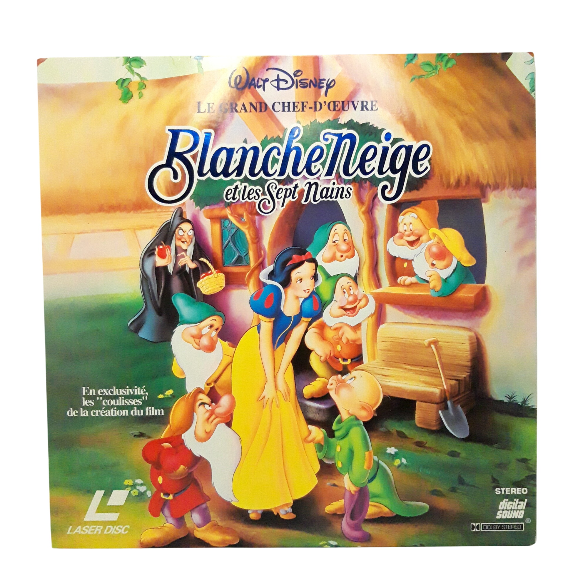 Laser Disc Walt Disney 'Blanche neige et les sept nains' 22/1524 version française Comme neuf -  reconditionné disponible sur Label Emmaüs