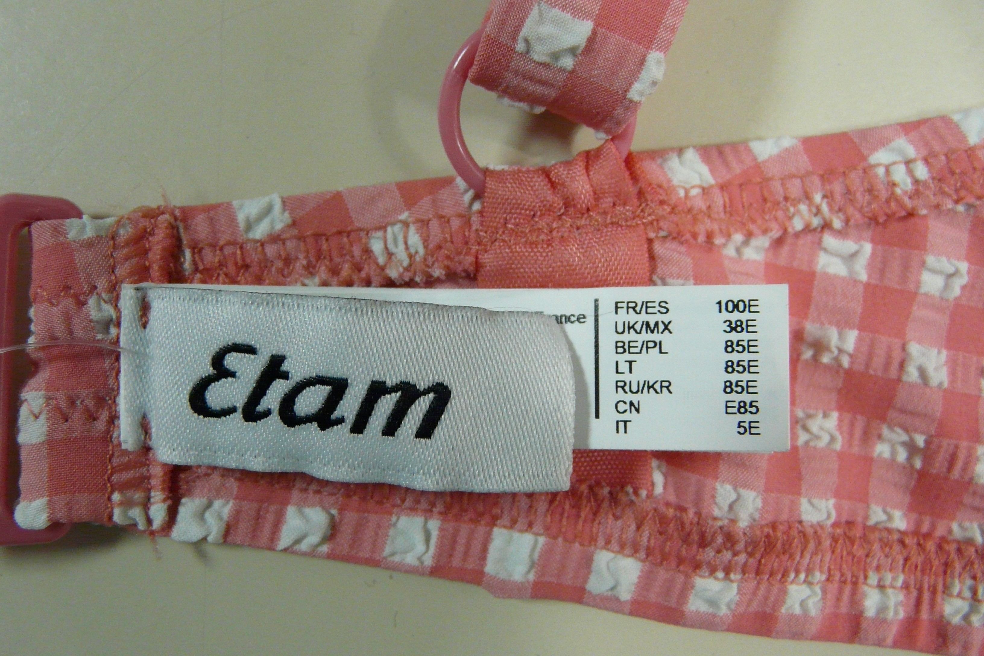 L60 - Soutien-gorge "seersucker" - Etam - Taille 100 E  - Vue 6 - 