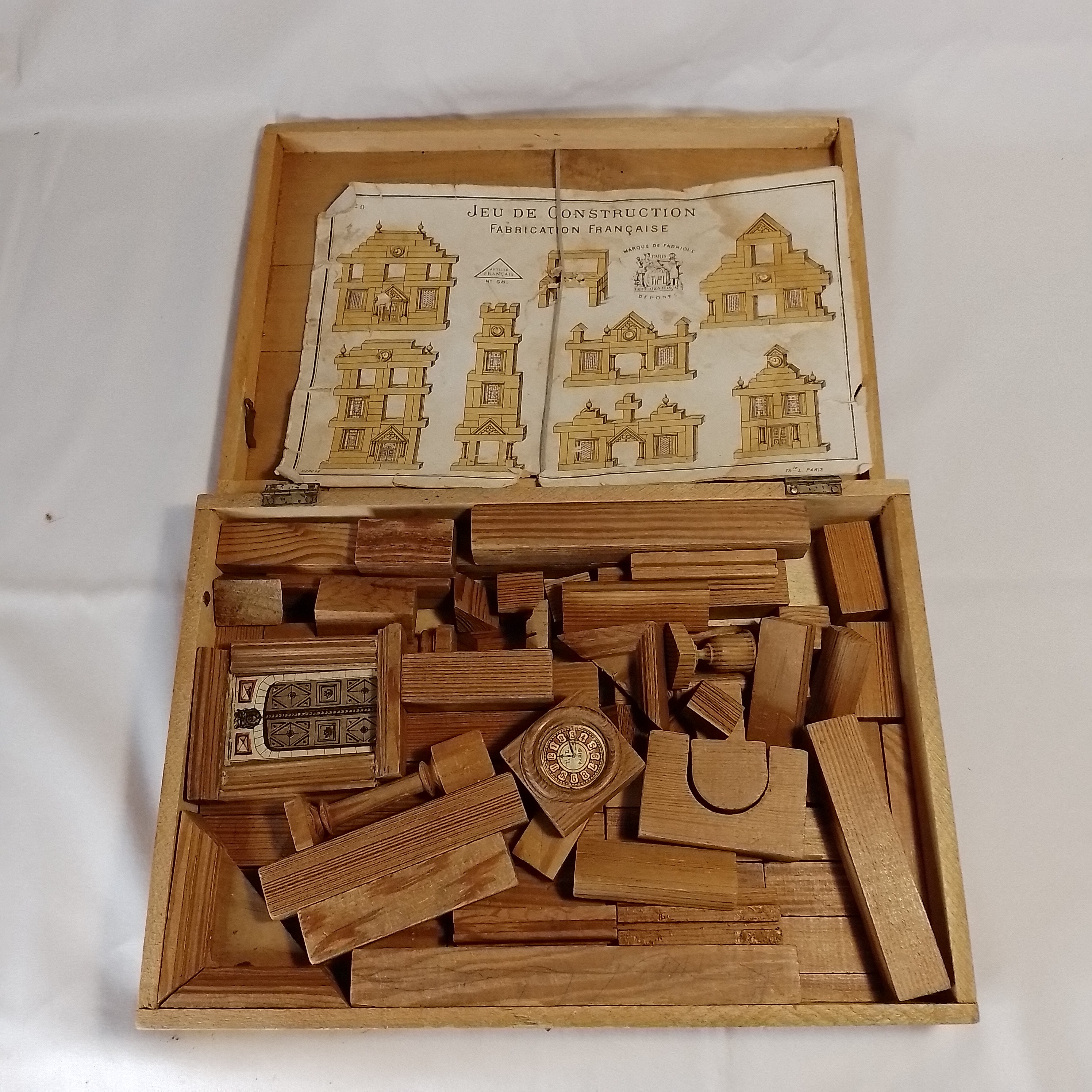 ancien jeu en bois de construction pour enfant de 1900 THIEL PARIS au Bon Marché Bon état - Vue 2 - 