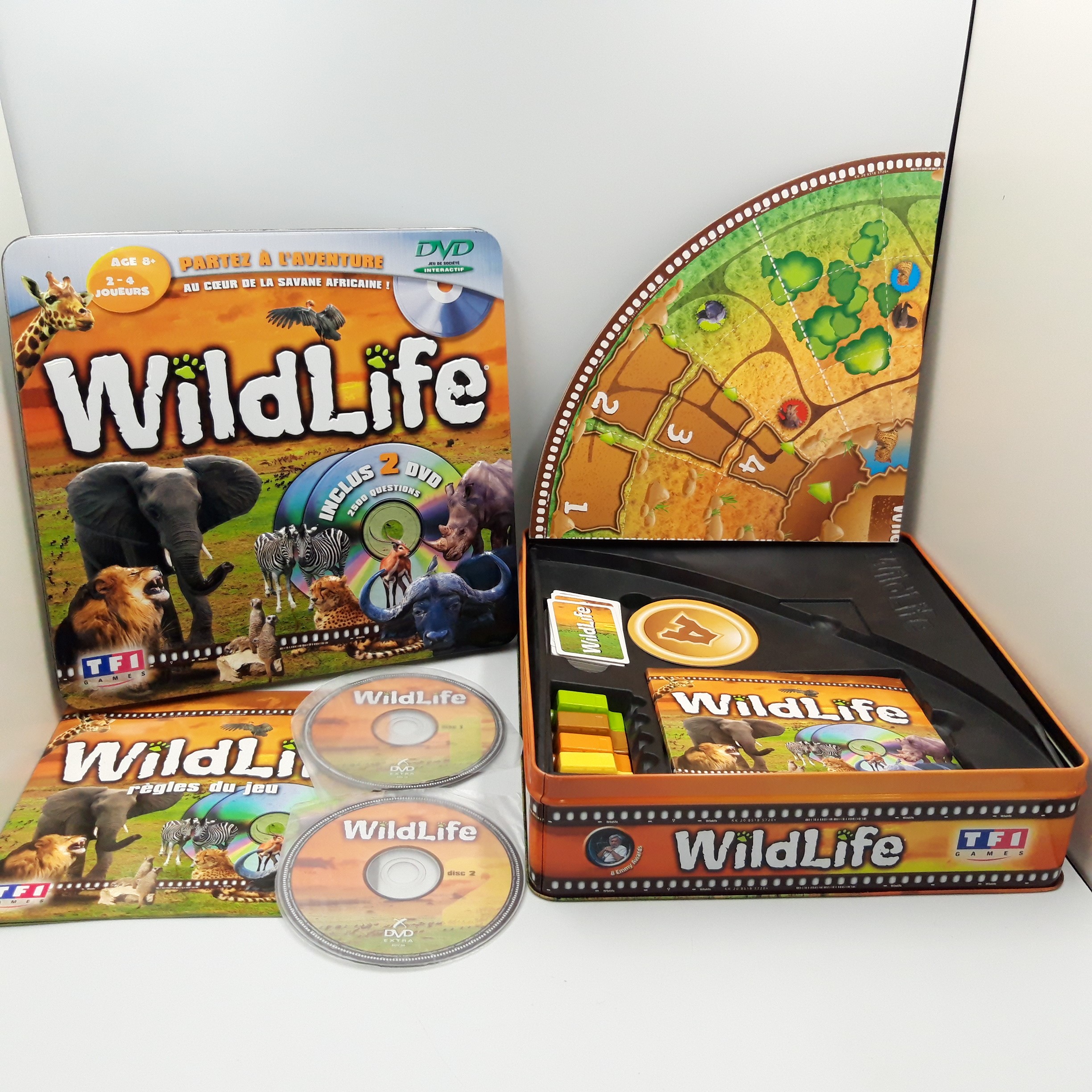 Jeu de Société _ WILD LIFE _ Au cœur de la Savane Africaine ! 2500 Questions + DVD - Très bon état - Photo 2