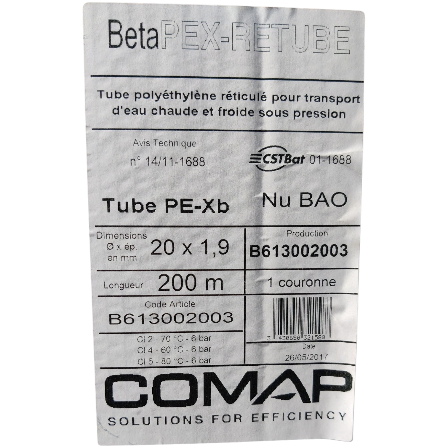 Voir photo 4 de Tube PER rouge Φ=20 mm x1,9 mm x 200 m COMAP Tube PER rouge Φ=20 mm x1,9 mm x 200 m COMAP Comme neuf - Vue 4 -