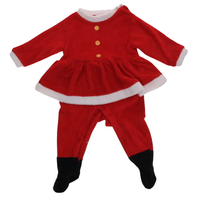 Pyjama de noël rouge tout doux imprimé - bébé - Manon & Valentin - taille 12 mois - Photo 0