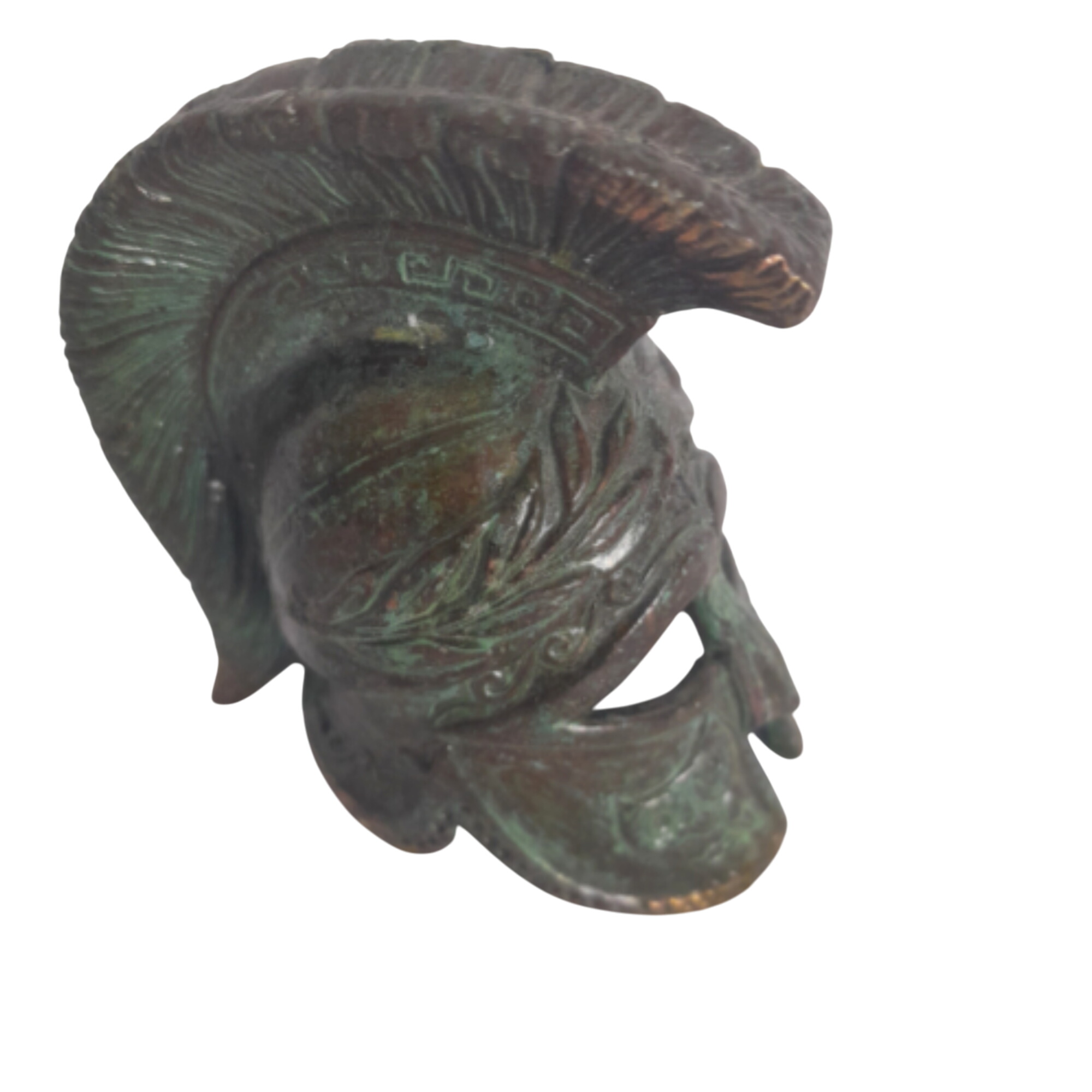 BRONZE miniature, CASQUE GREC ancien et décoratif, de soldat - Photo 0