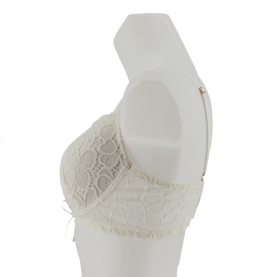 soutien gorge blanc dentelle fleurs avec armatures - femme - undiz - taille 95 D - Photo 1