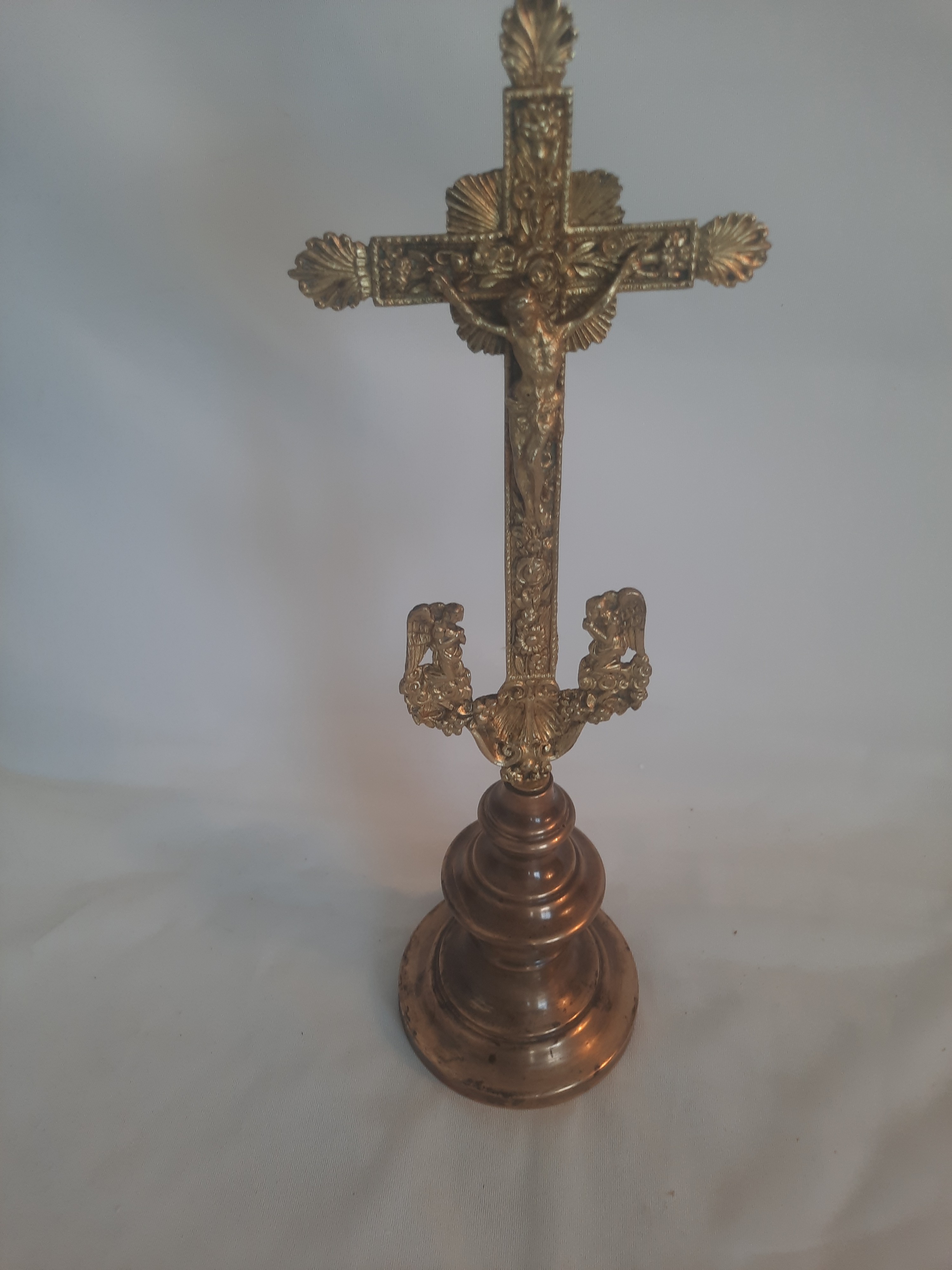 Crucifix antique, croix religieuse, bronze - Photo 2