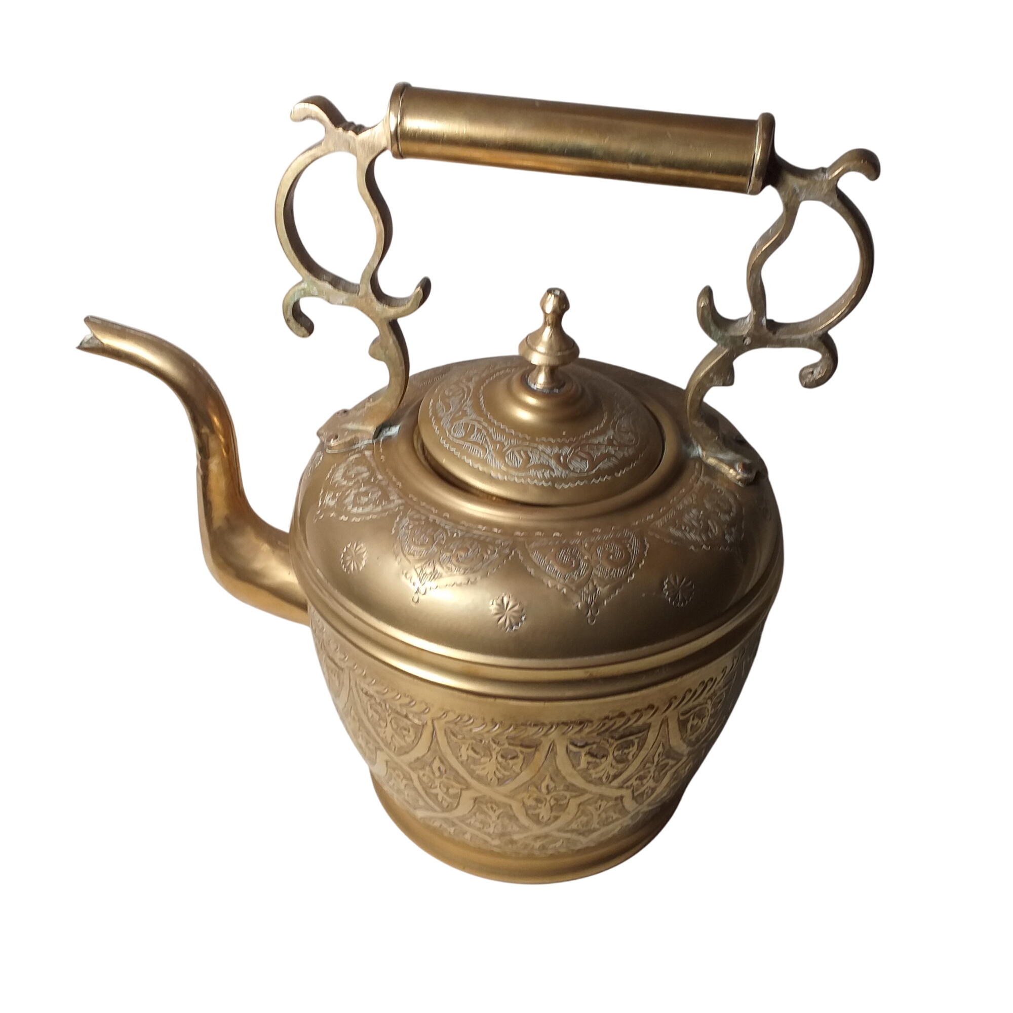 Ancienne grande bouilloire marocaine ciselée - Photo 0