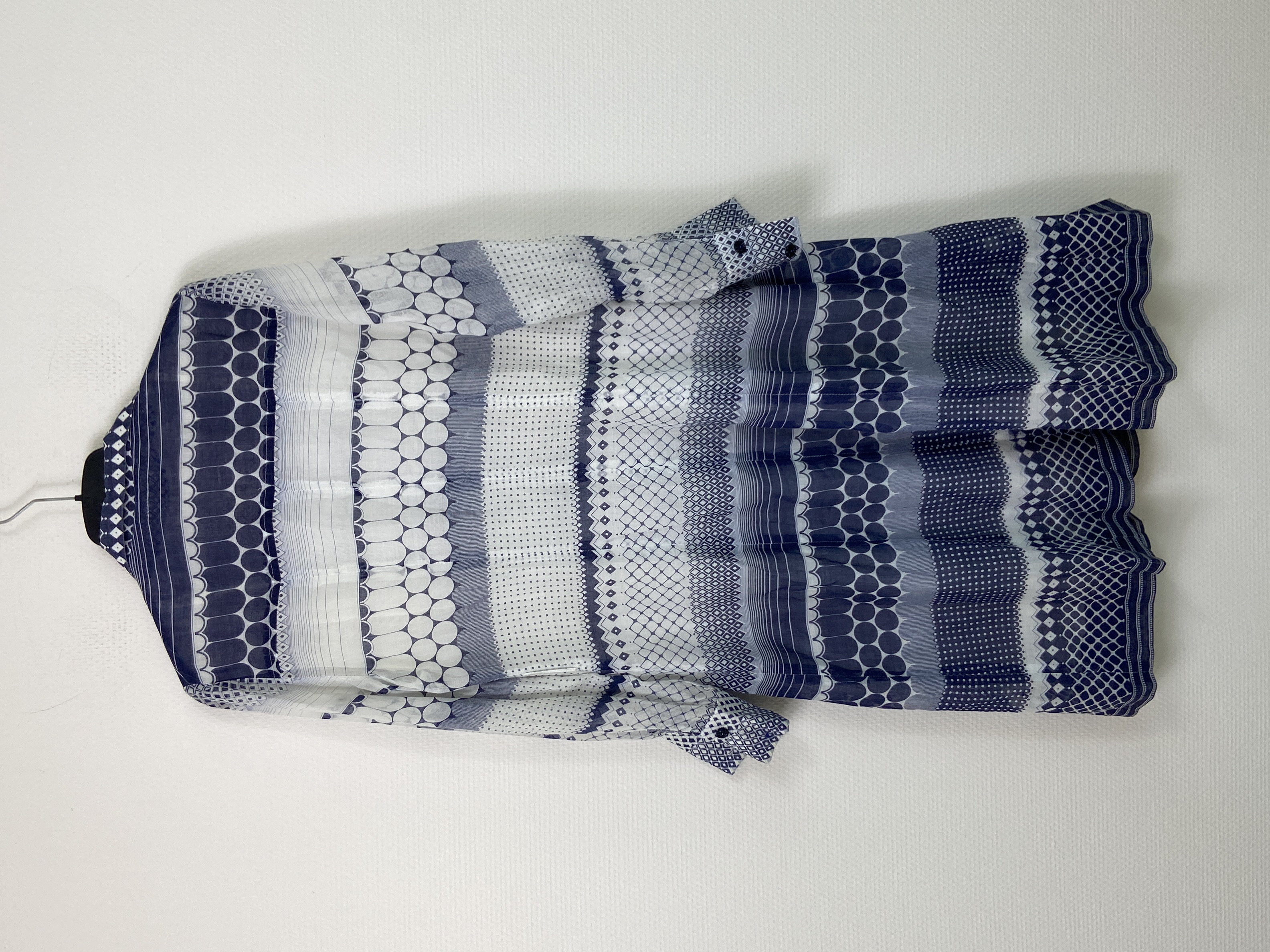 Chemise Imprimée Motifs Géométriques Bleu Blanc De Lie Elza Autre - Photo 3