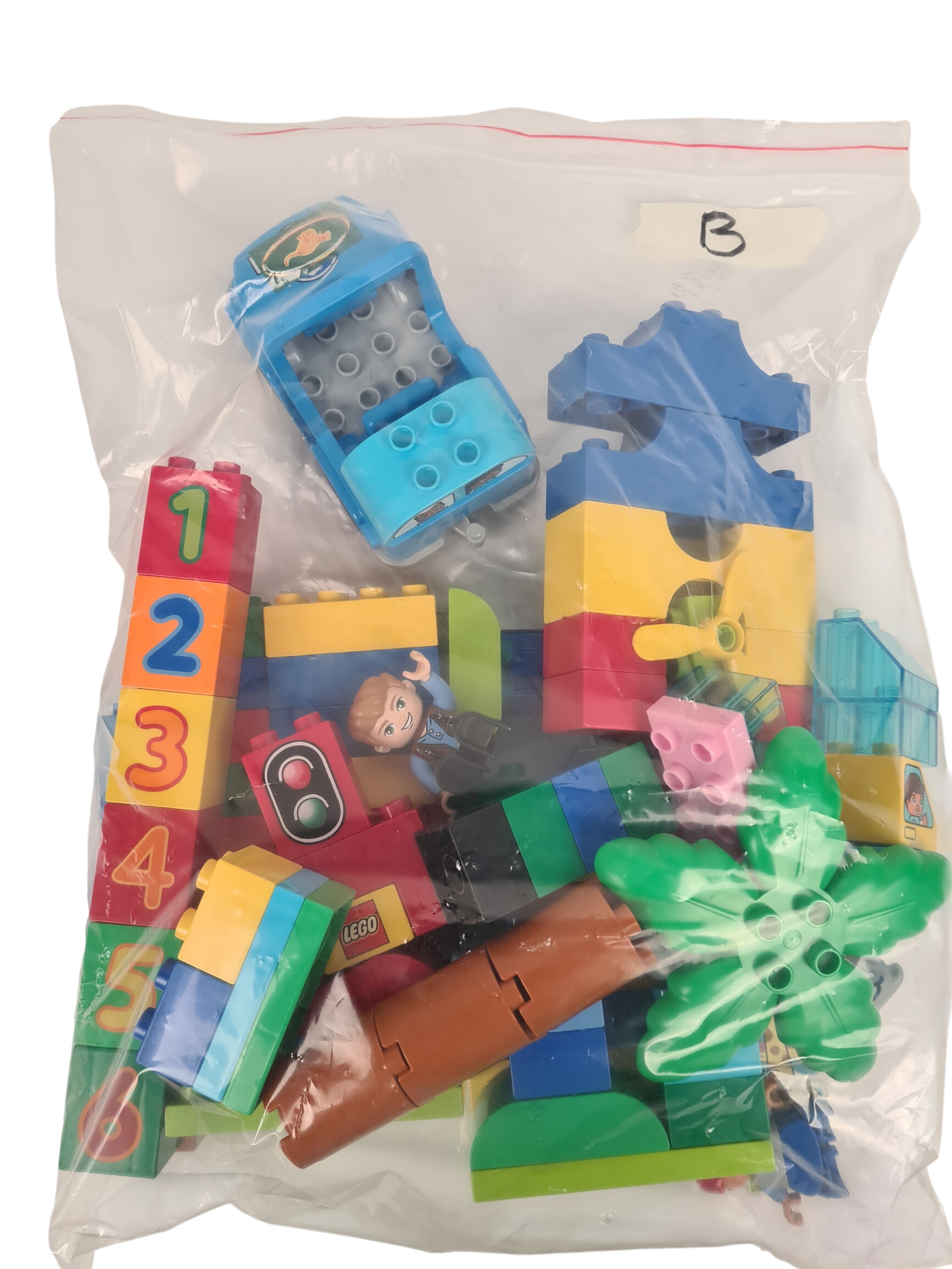 Lego Duplo - Sachet 1kg blocs de construction en vrac avec 1 voiture, des personnages et animaux - +12 mois - Photo 0