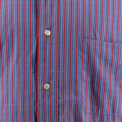 Chemise bleue et rouge à carreaux - Homme - CHRISTIAN DIOR - Taille 44  - Vue 4 - 