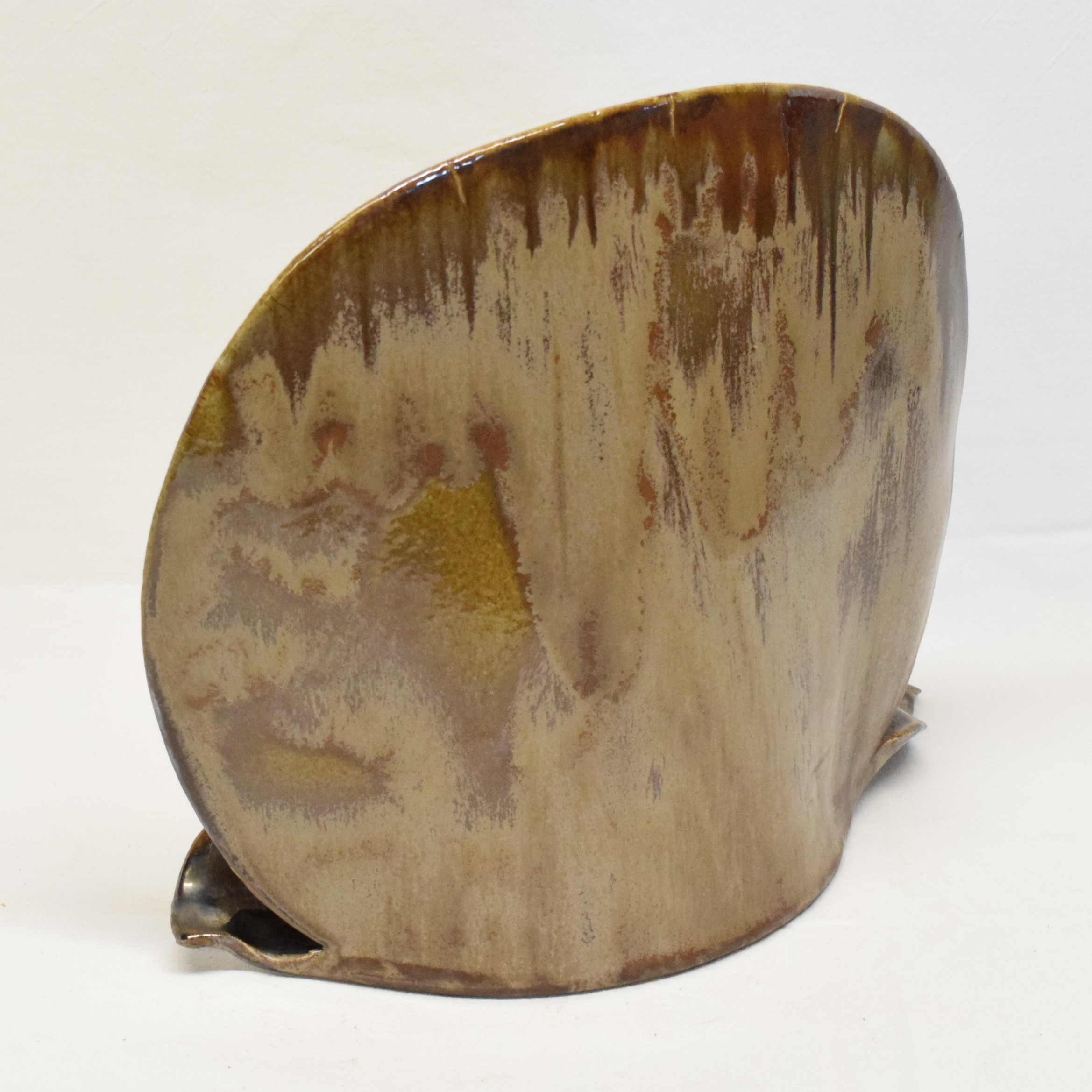 Voir photo 2 de Vase aux formes stylisées en terre cuite émaillée poterie Allemande Vase aux formes stylisées en terre cuite émaillée poterie Allemande - Vue 2 -