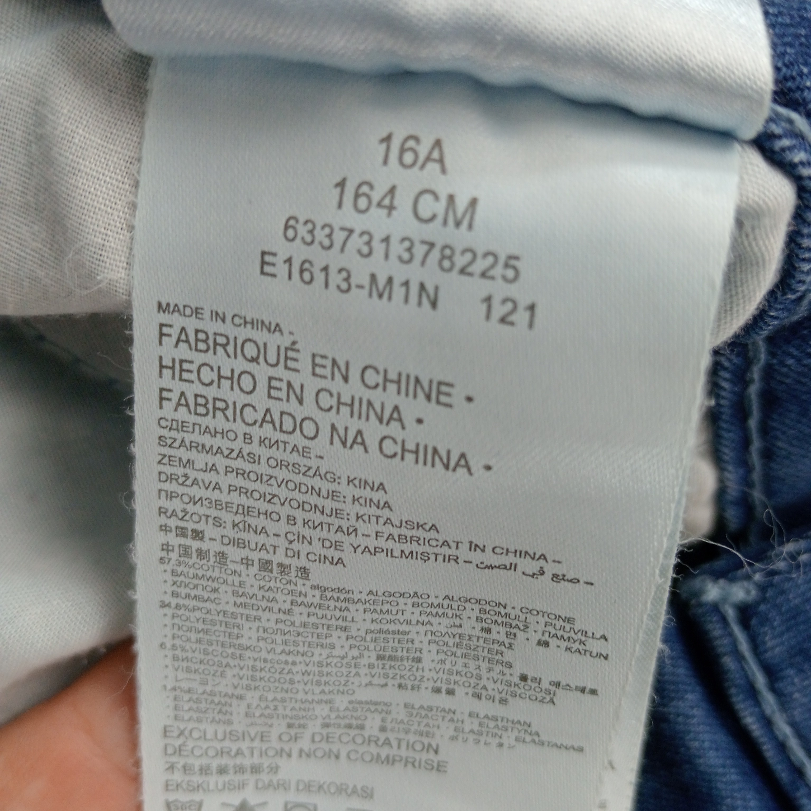 Jean enfant fille de la marque Levi’s coupe longue de couleur bleu taille 164 cm (16 ans) - Photo 7