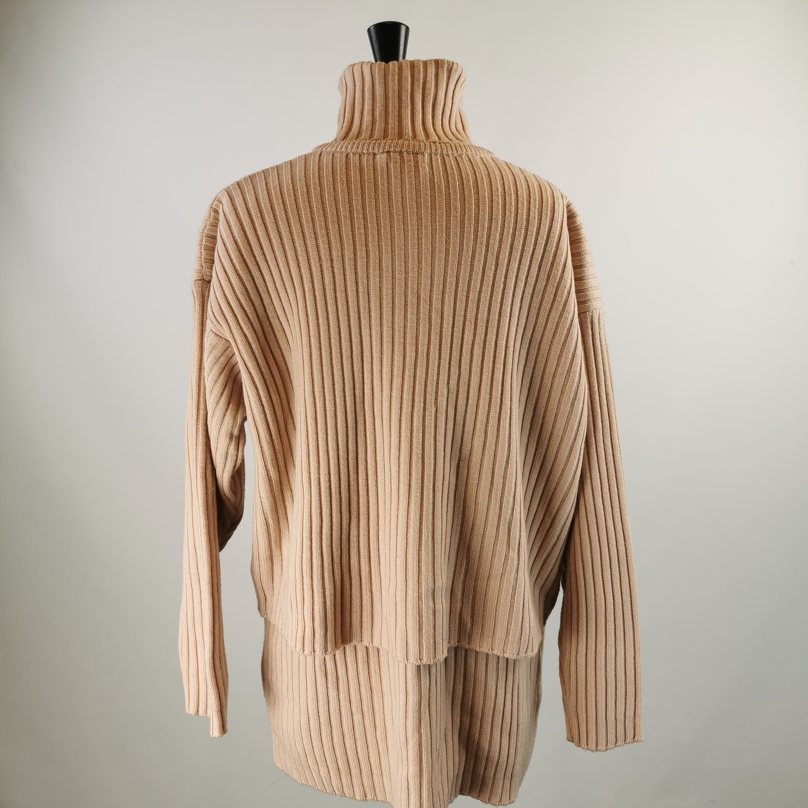 Gilet long à col roulé en pure laine vierge beige clair Klaus Steilmann Selection 36 Très bon état - Vue 2 - 