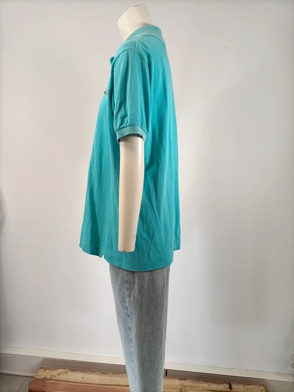 Polo Lacoste turquoise manches courtes coton piqué taille 4 Très bon état - Vue 9 - 