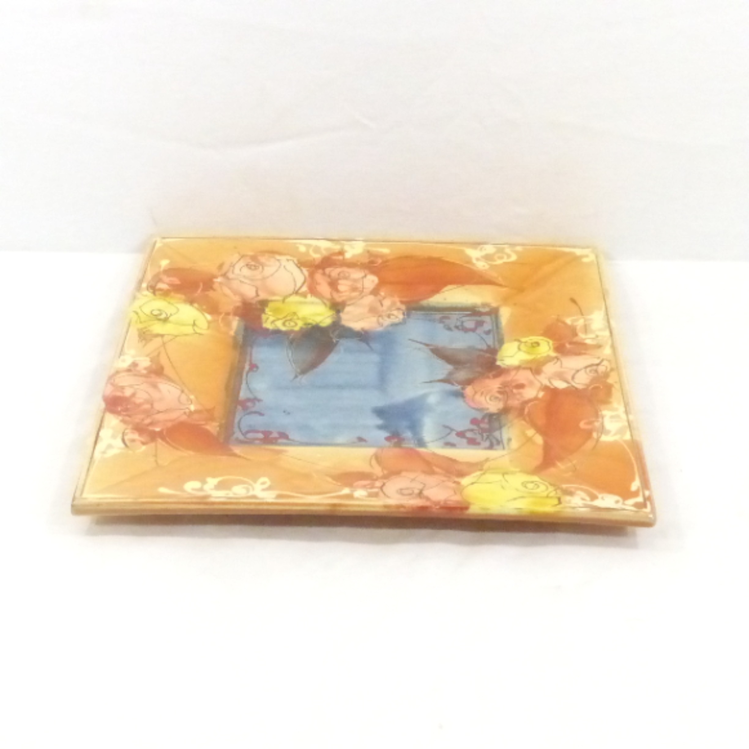 Assiette décorative en terre cuite émaillée / Décor Floral - Signé Poterie Galtié Bon état - Vue 2 - 