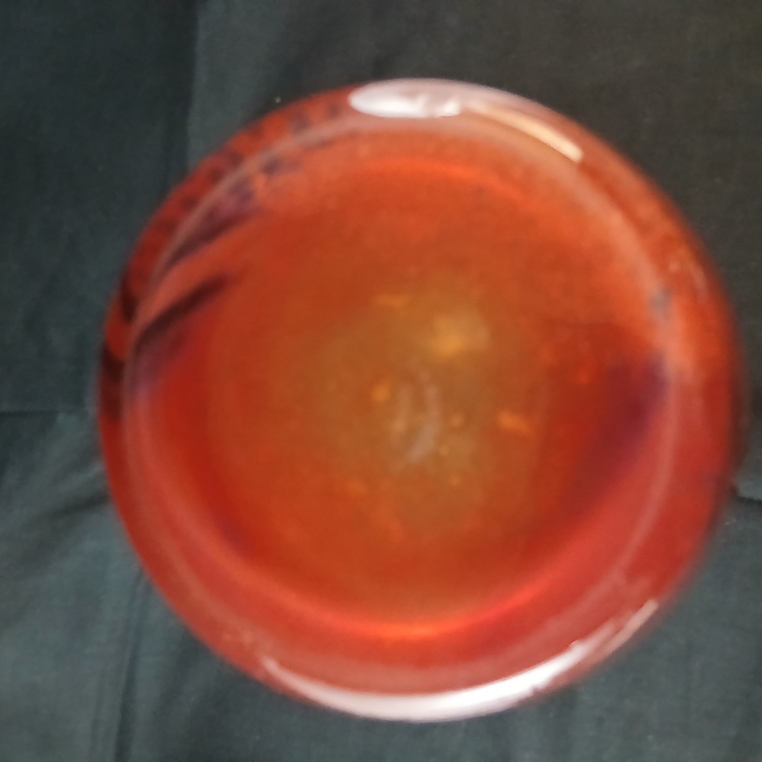 VASE ORANGE EN VERRE Bon état - Vue 5 - 