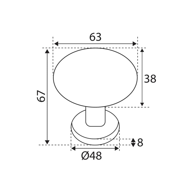 1 bouton sur rosace ovale LINEA BERTOMANI sans trou laiton brossé A3 - Photo 2