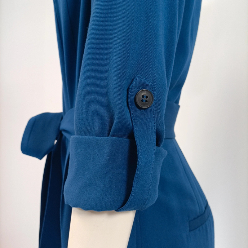 Combinaison bleu boutonnée Comptoir des cotonniers Col chemise combinaison été pantalon fluide - Photo 7