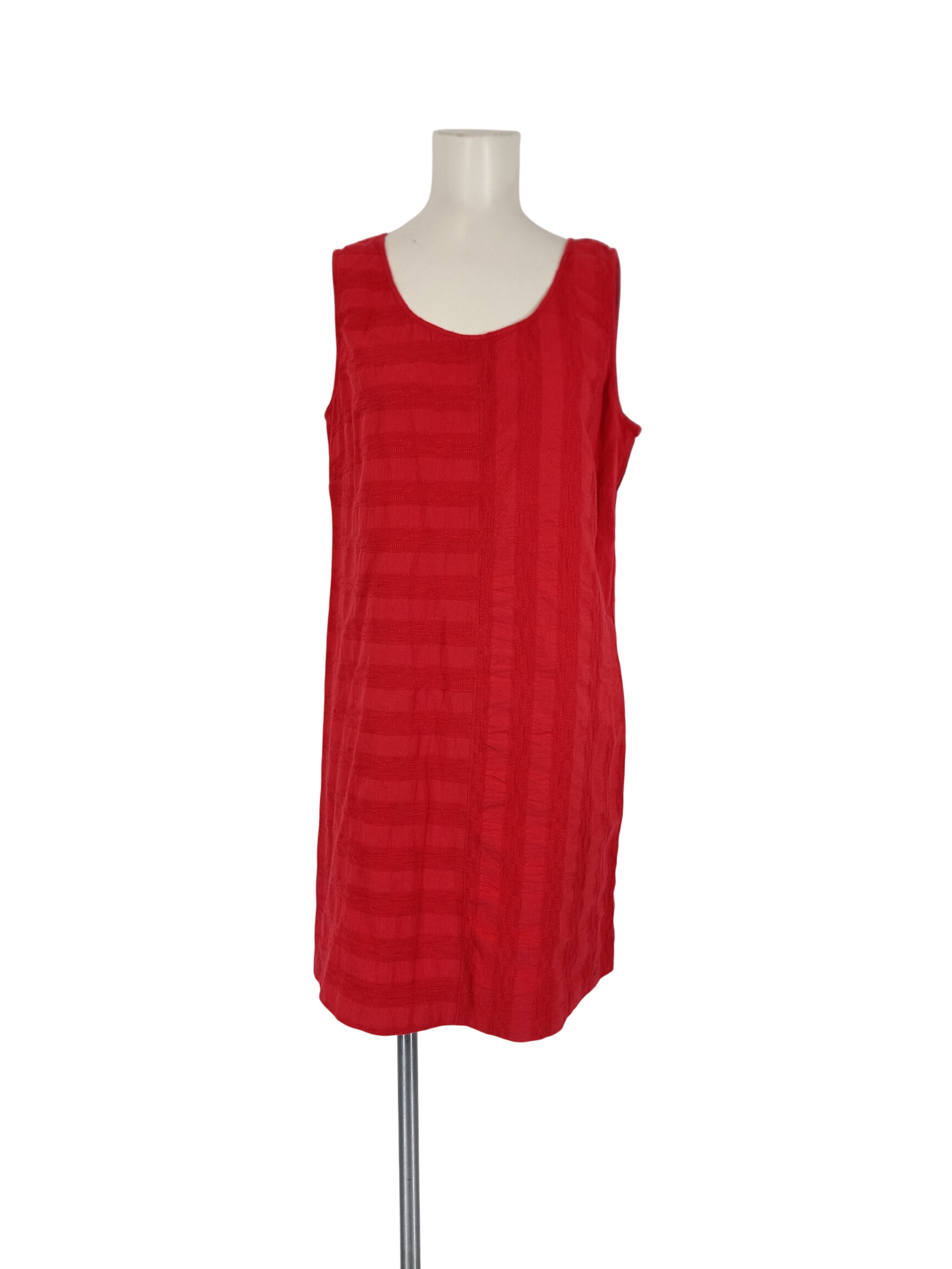 Robe rouge sans manches coton texturé fermeture dos - Mes sœurs et moi Très bon état -  reconditionné disponible sur Label Emmaüs