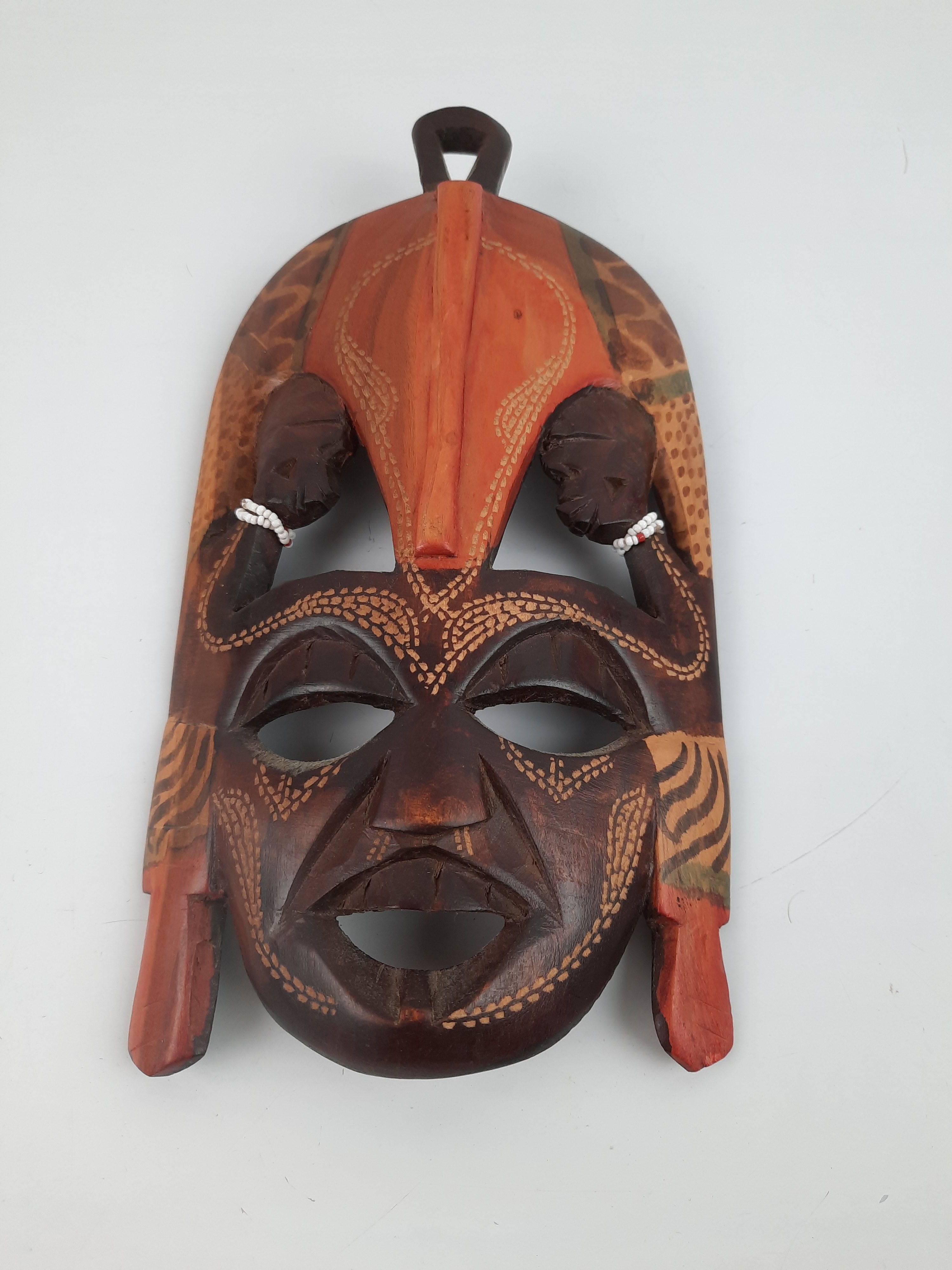 Masque africain en Bois gravé à la main de Kenya - Photo 4