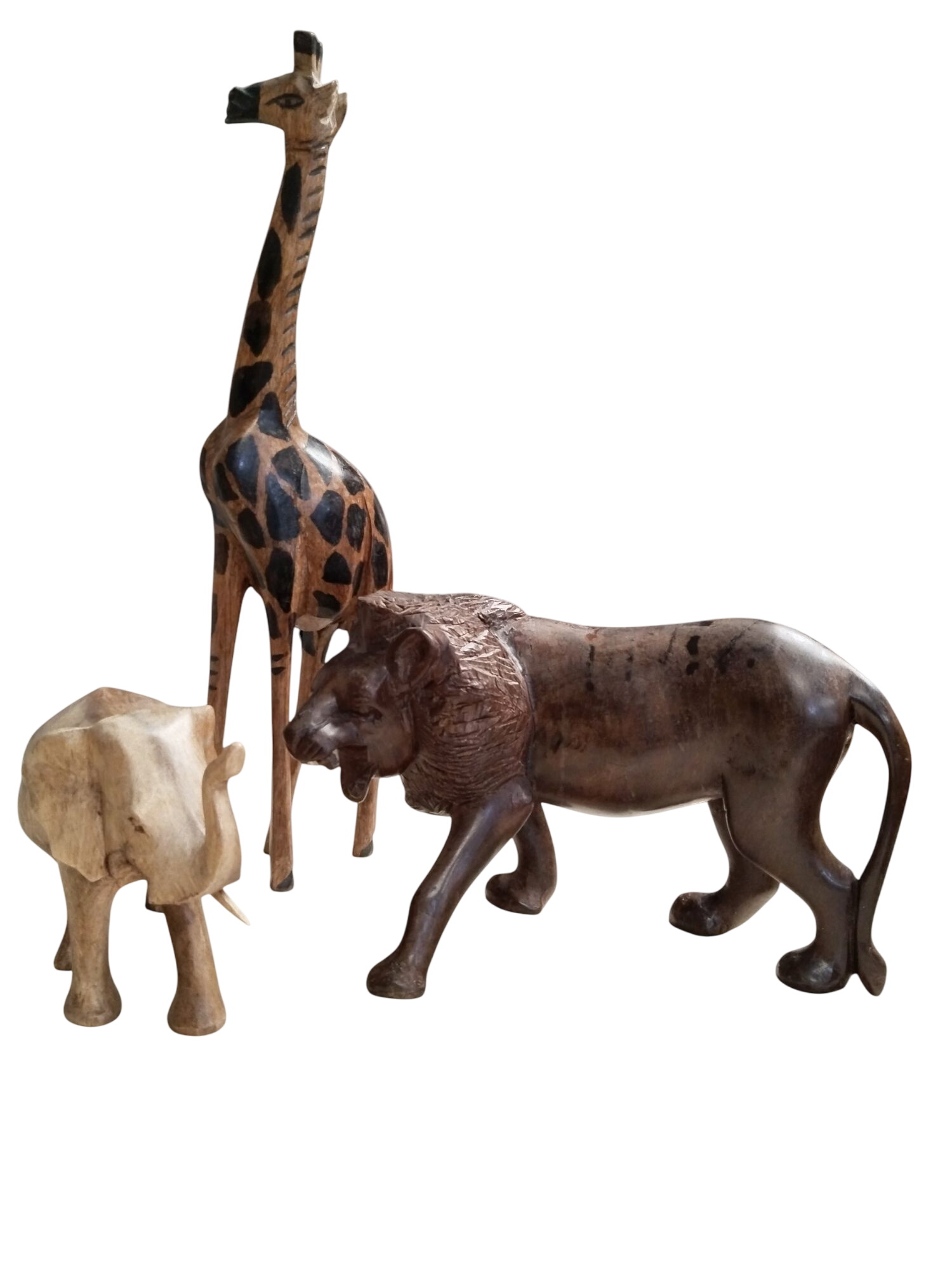 Lot animaux d'Afrique en bois sculpté - Photo 0
