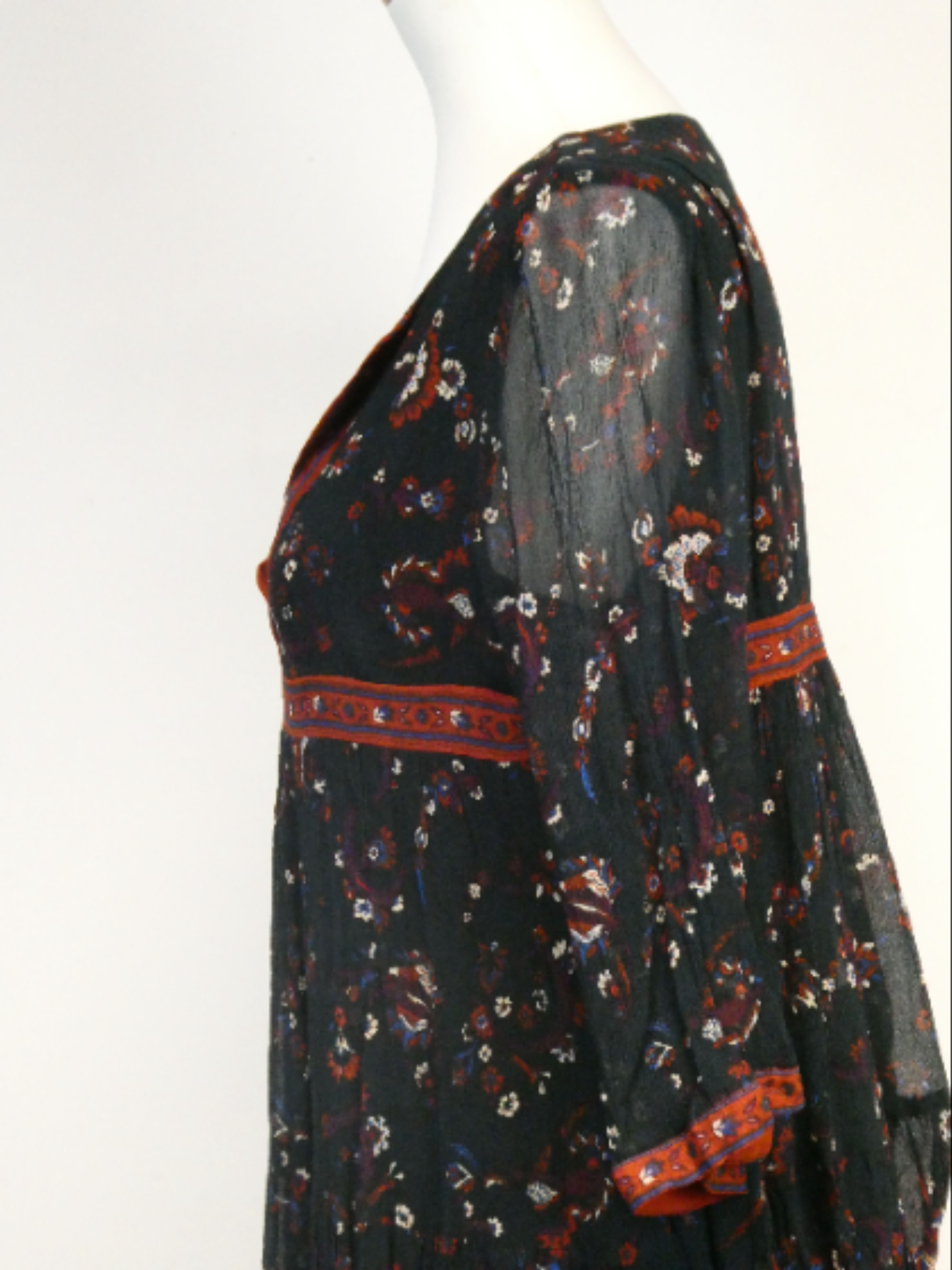 Ba&sh - Robe verte motif fleurs multicolores - T2 - Photo 3