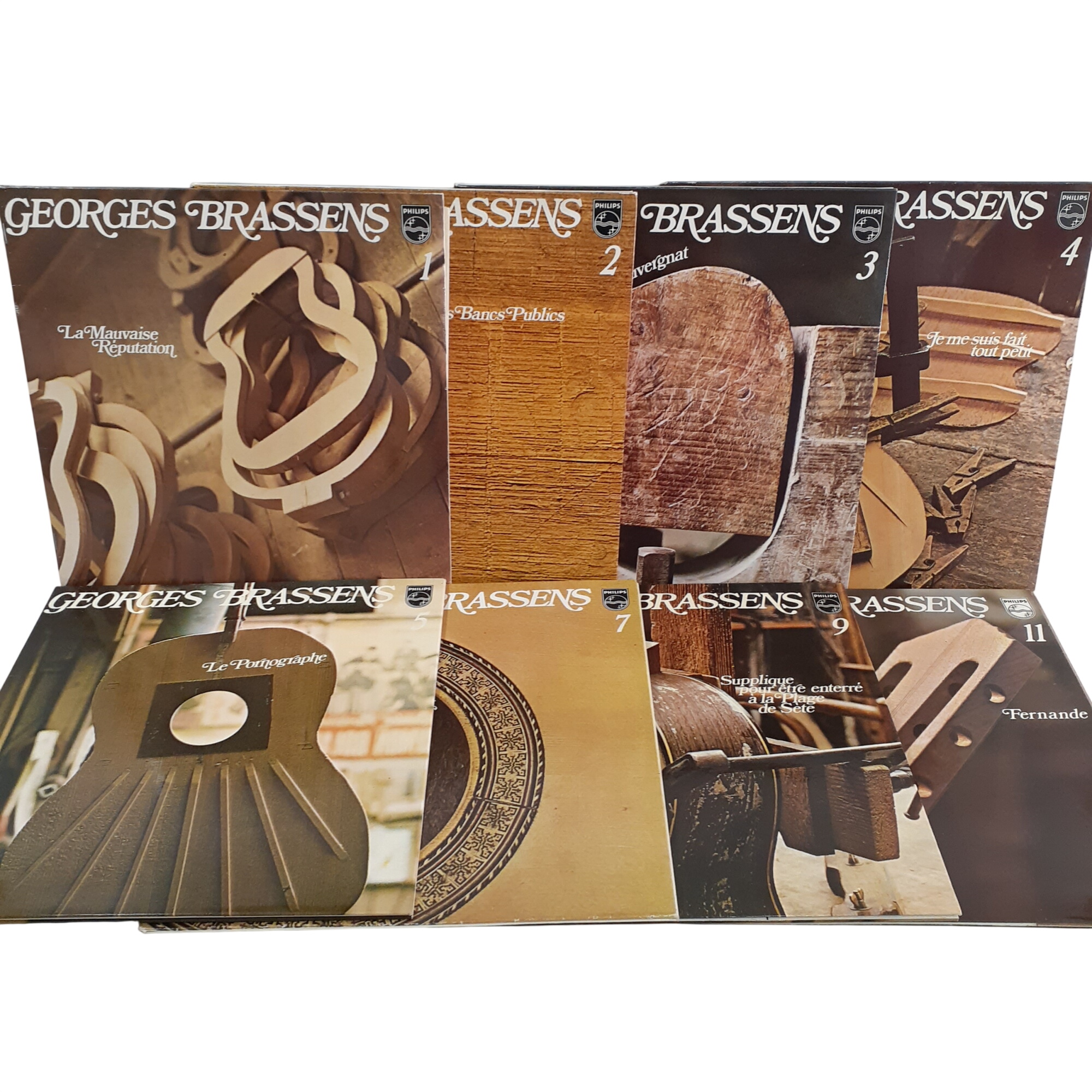 Lot de 8 vinyles collection Georges Brassens Très bon état -  reconditionné disponible sur Label Emmaüs