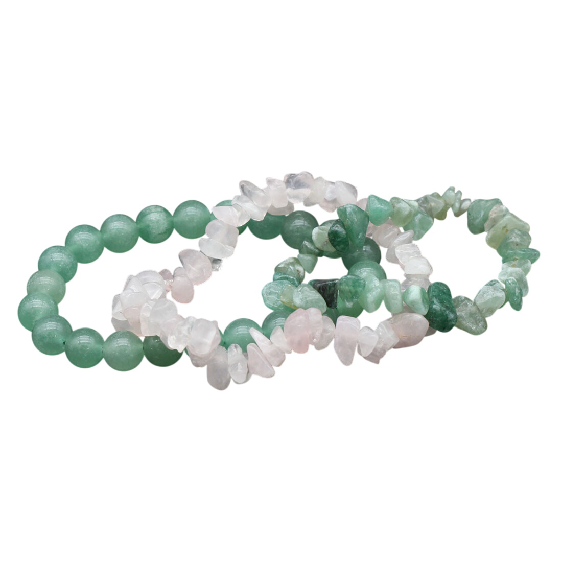 3 bracelets pierre verte rose Bon état -  reconditionné disponible sur Label Emmaüs