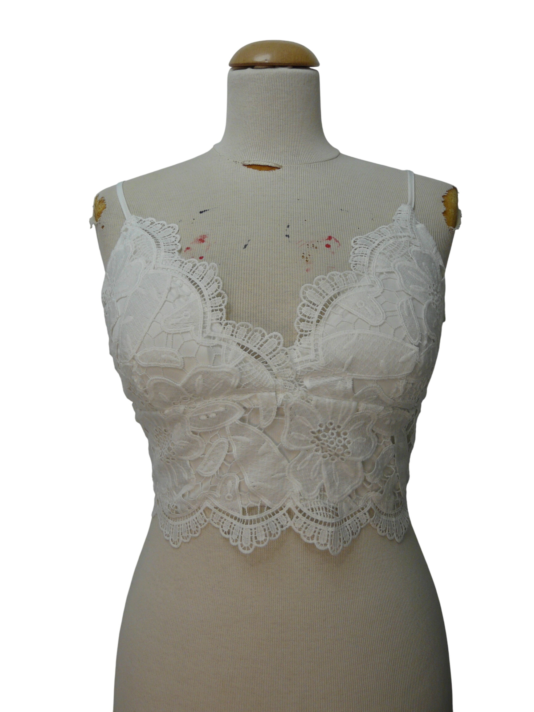 HF370 - Crop-top avec dentelle - Taille Unique (S/M) - jean louis franoise - Modalova