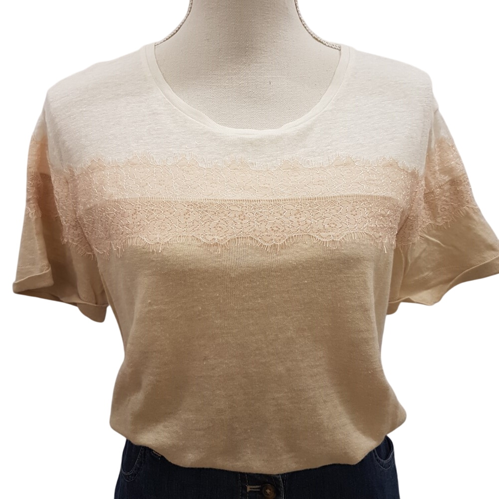 Acheter Top écru et beige avec dentelle - GERARD DAREL - Taille 2 Très bon état - 27,00 € Top écru et beige avec dentelle - GERARD DAREL - Taille 2 Très bon état - reconditionné disponible sur Label Emmaüs
