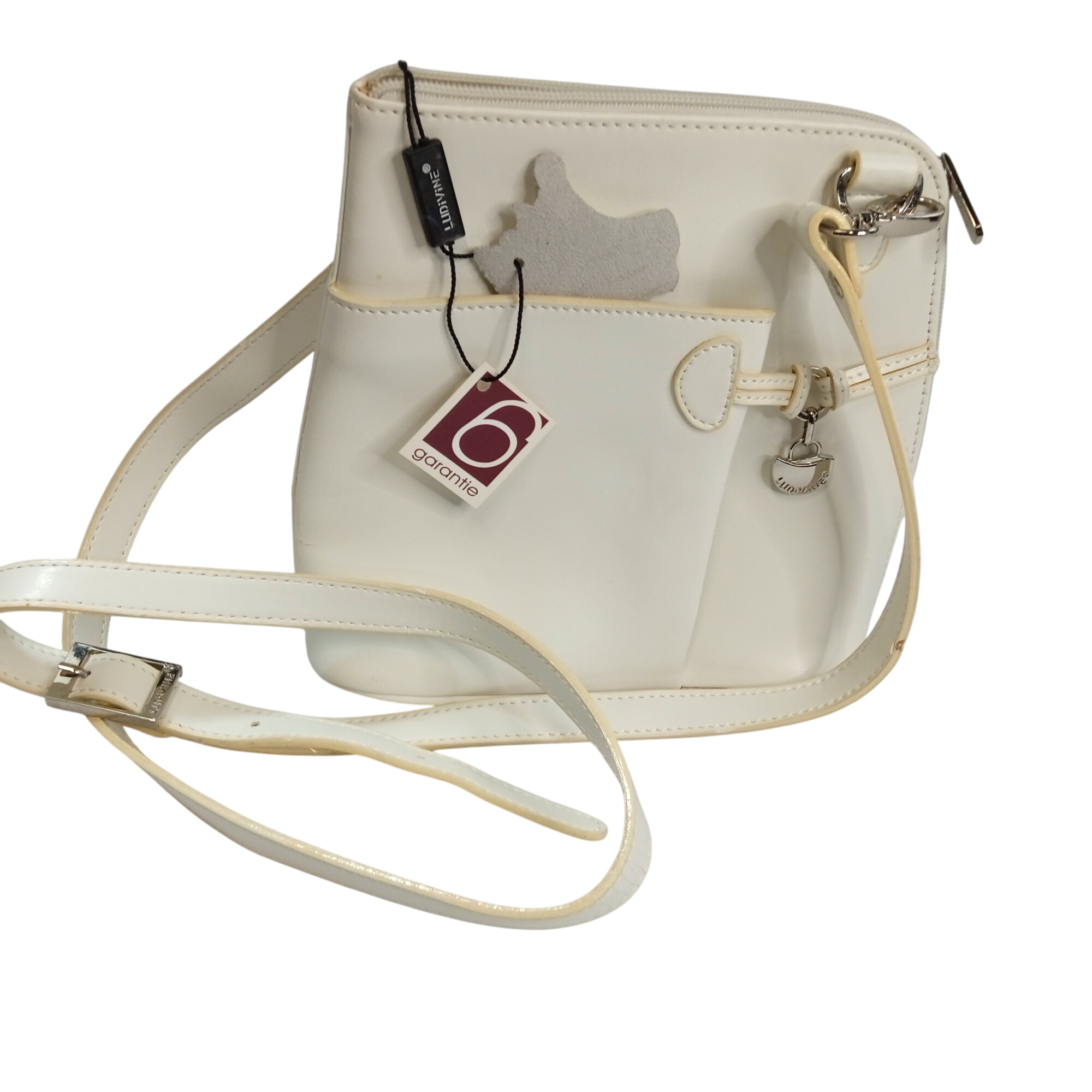 AUTHENTIQUE sac bandoulière LUDIVINE en cuir blanc - Photo 0