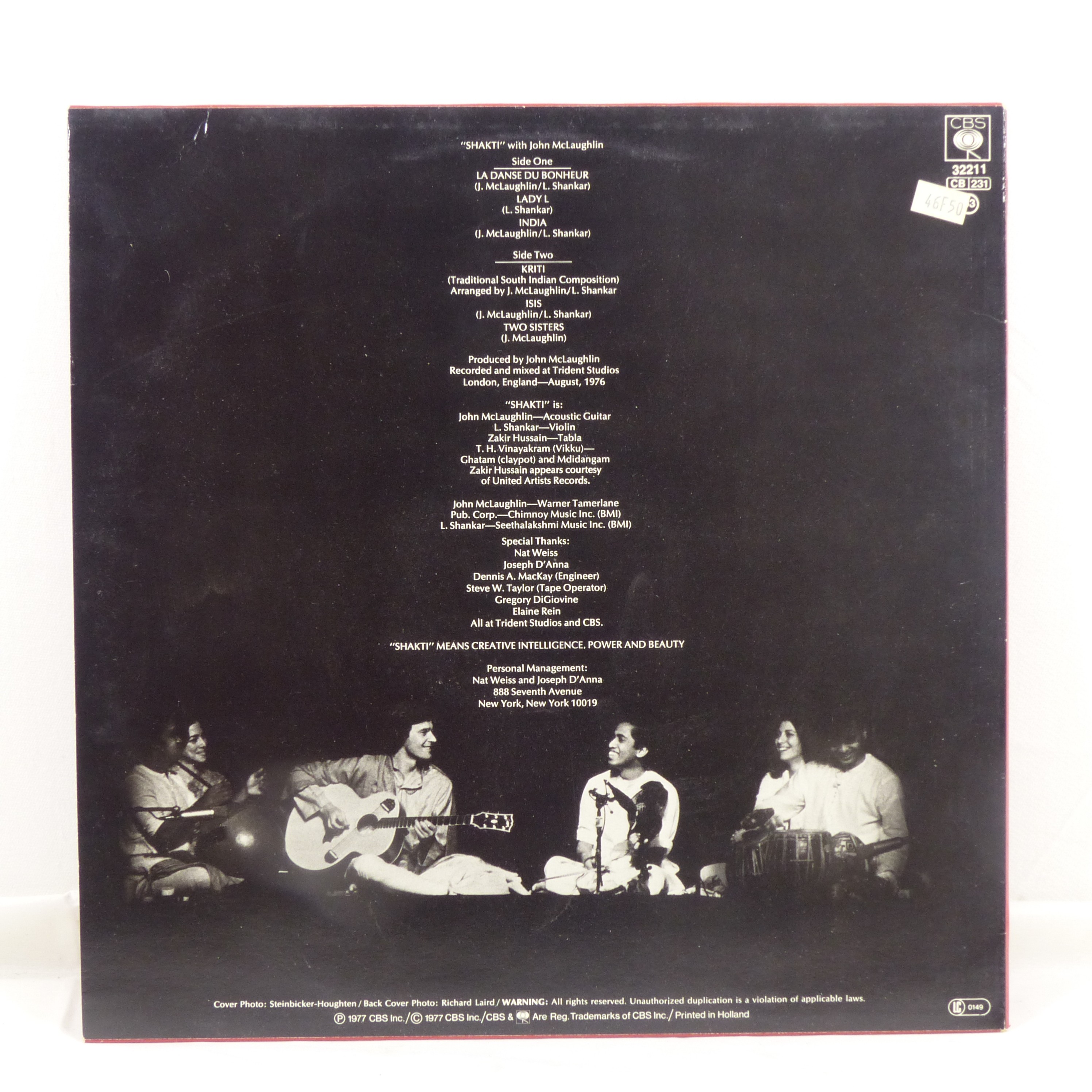 Vinyle 33T Shakti /A Handful Of Beauty - CBS 1986 Bon état - Vue 2 - 