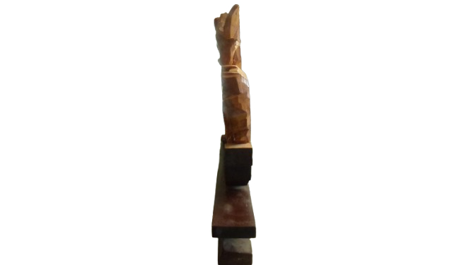 Haut relief Asiatique en bois sculpté sur son support - scène de hérons - Photo 2