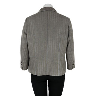 Veste grise avec rayures bleues - Femme - Un jour ailleurs - Taille 50 - Photo 1