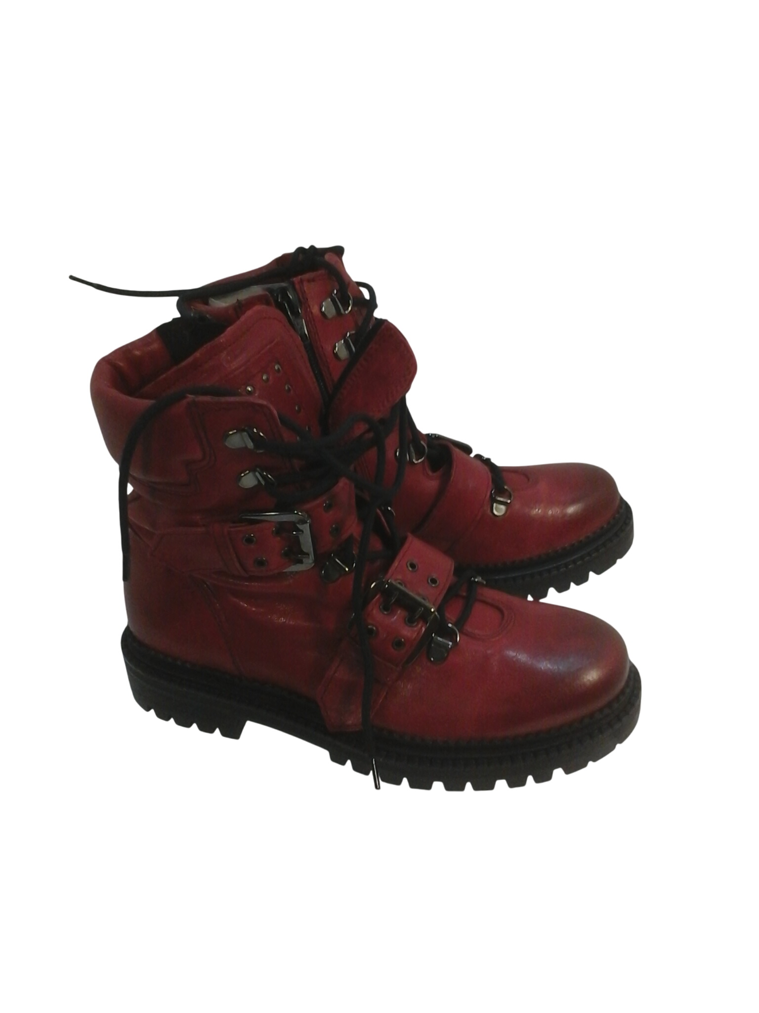 Boots rouges lacets Fabbrica Dei Colli - Label Emmaus - Modalova