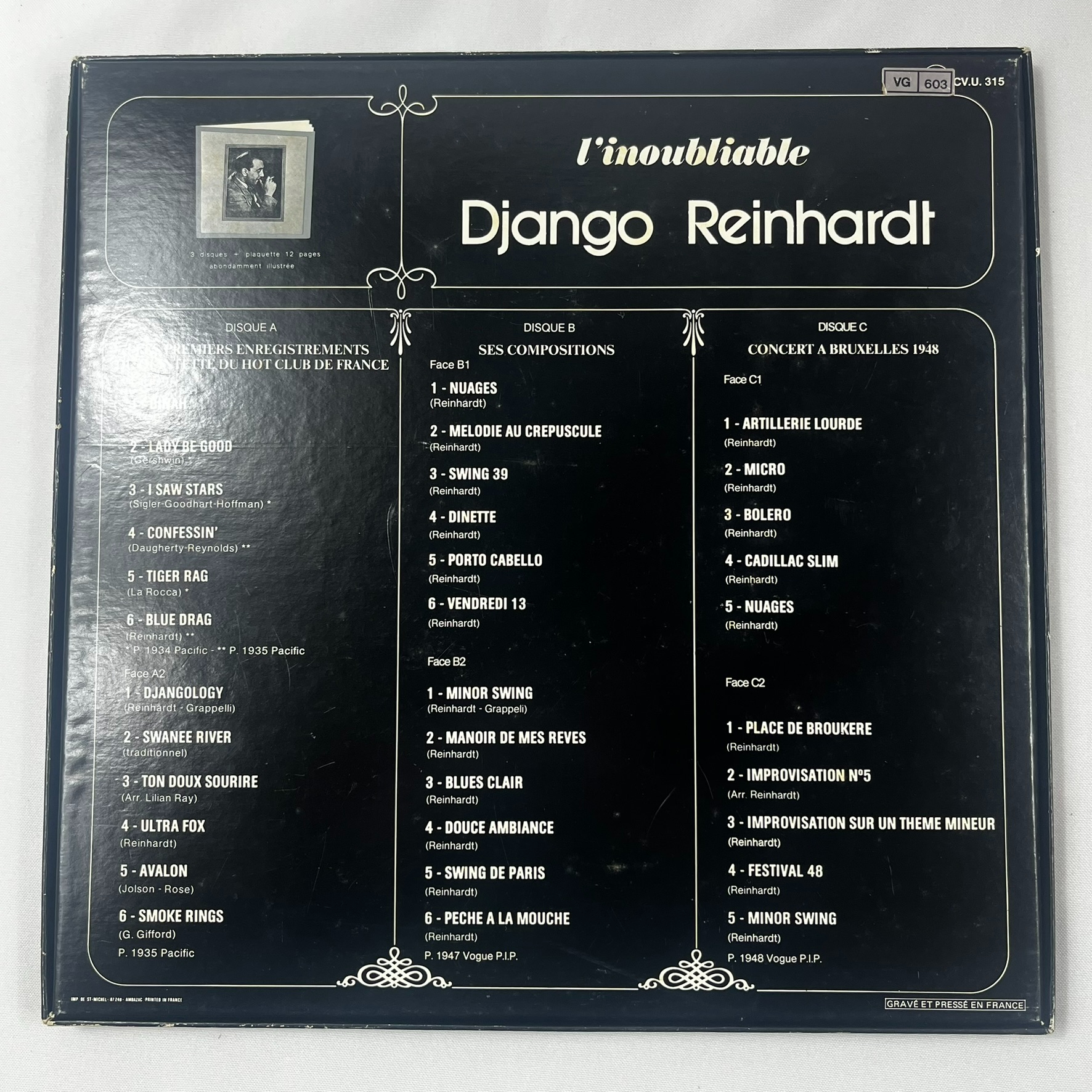 Voir photo 6 de Coffret collector l'inoubliable Django Reinhard etition vogue Coffret collector l'inoubliable Django Reinhard etition vogue Très bon état - Vue 6 -