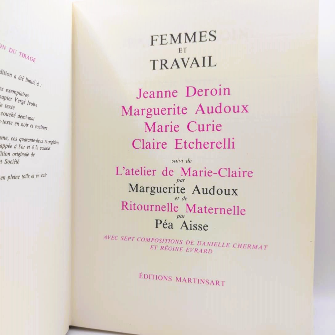 Collection Femmes et Société. 6 tomes (complet). Editions Martinsart. 1981.Tirage limité. Edition de luxe  - Photo 9
