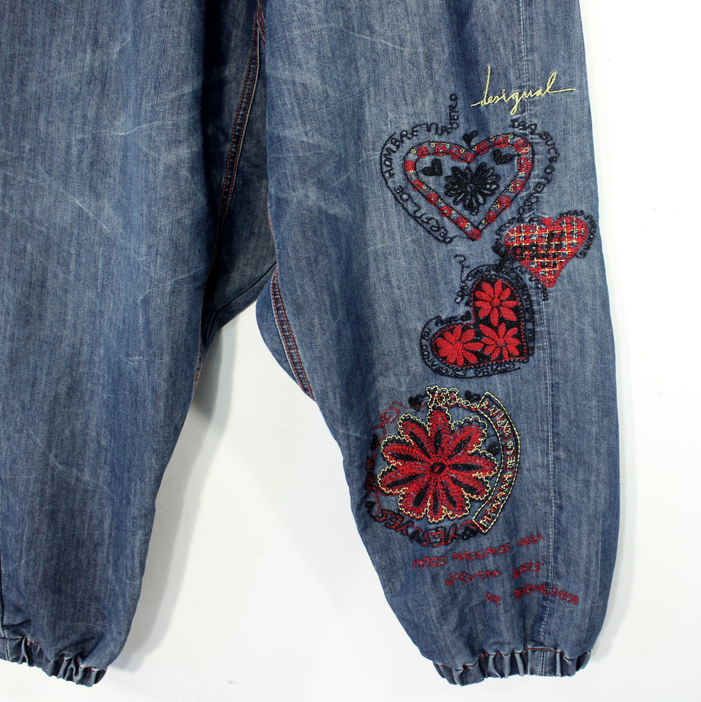 Sarouel Femme Jean's Bleu DESIGUAL Taille Estimée 38 Très bon état - Vue 2 - 