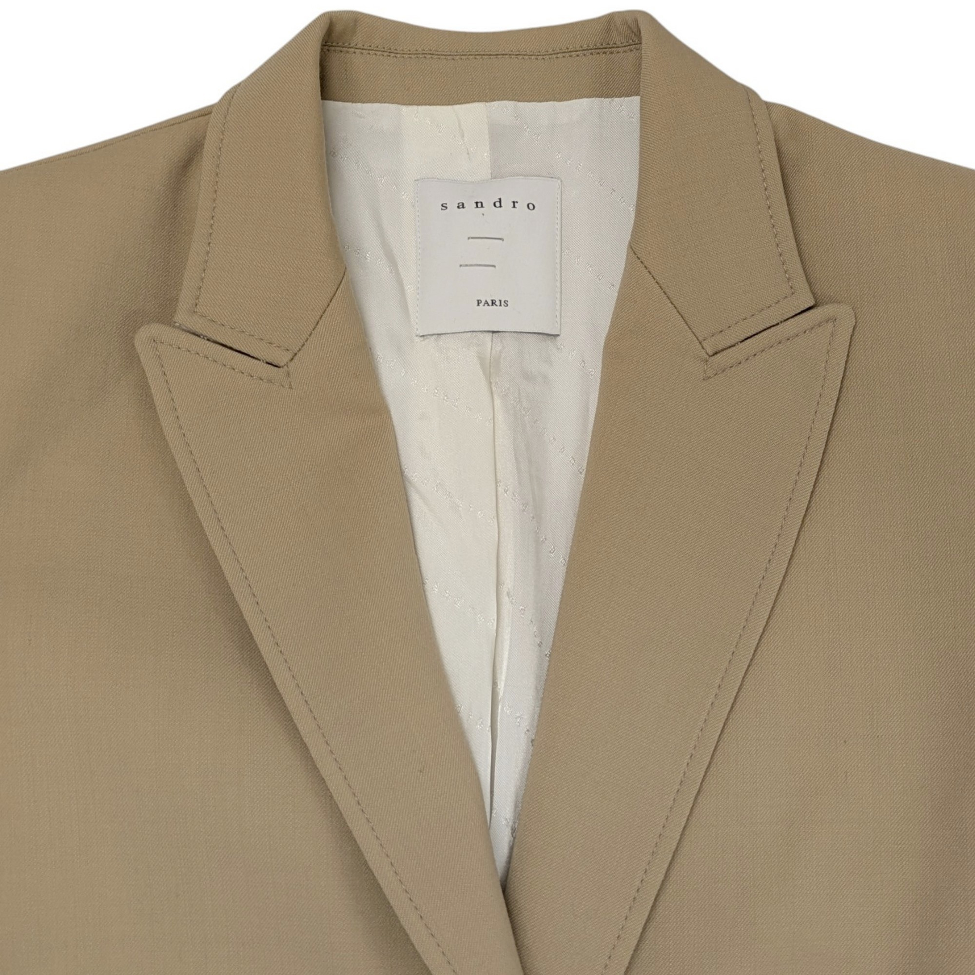 Veste tailleur Sandro T 34 Blazer en laine mélangée beige camel - Photo 1